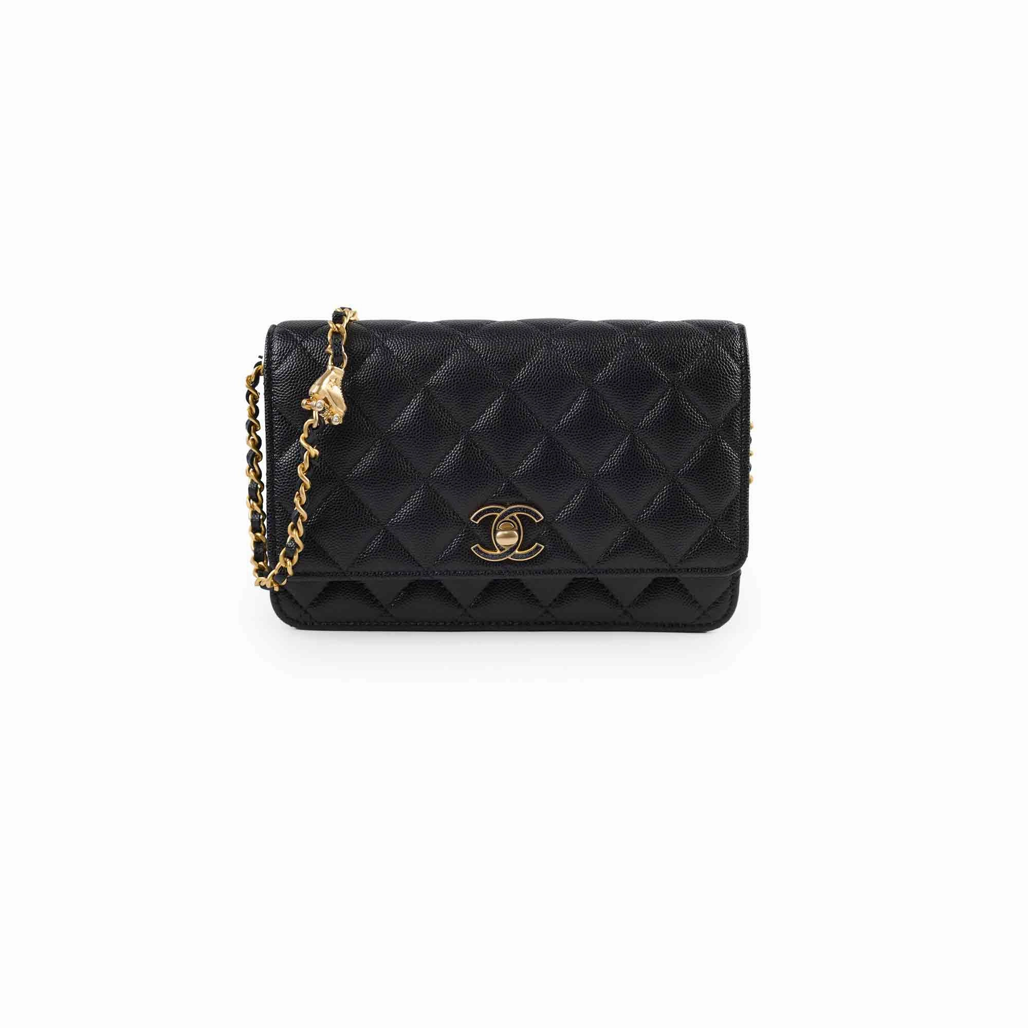Chanel Turn-lock WOC with Charms Black Caviar
