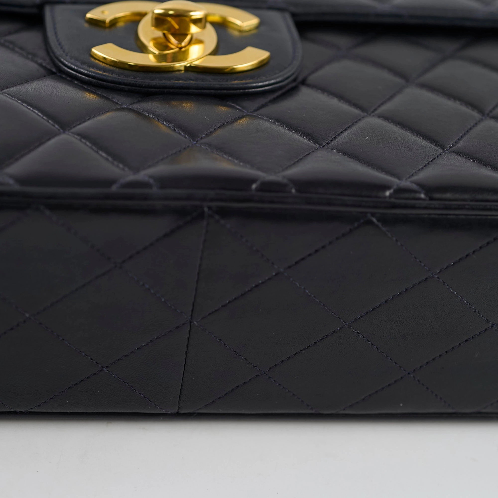 Chanel Vintage 24k Lambskin Jumbo XL Flap