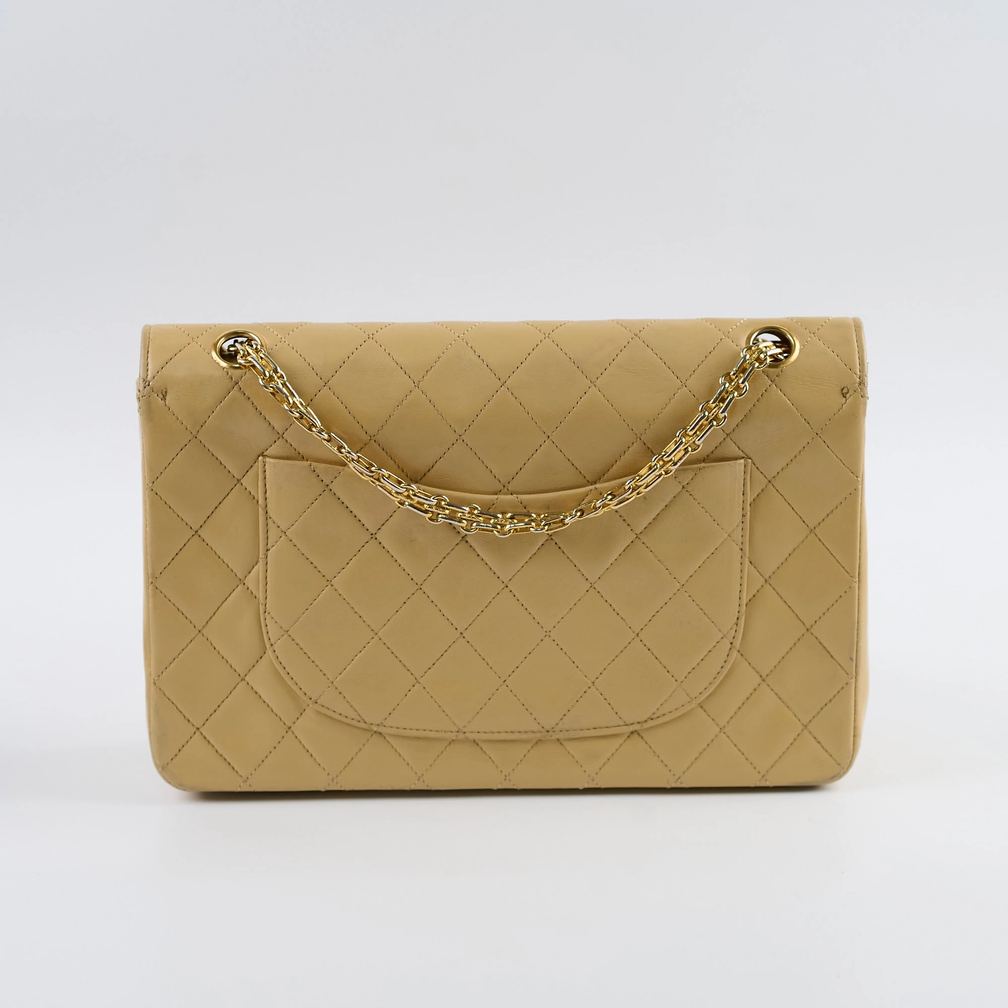 Chanel Vintage 24k M/L Classic Flap Beige