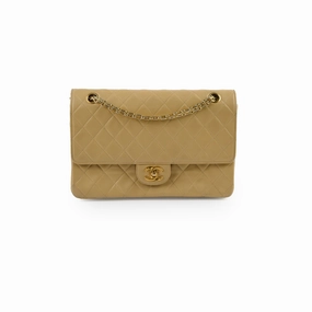 Chanel Vintage 24k M/L Classic Flap Beige
