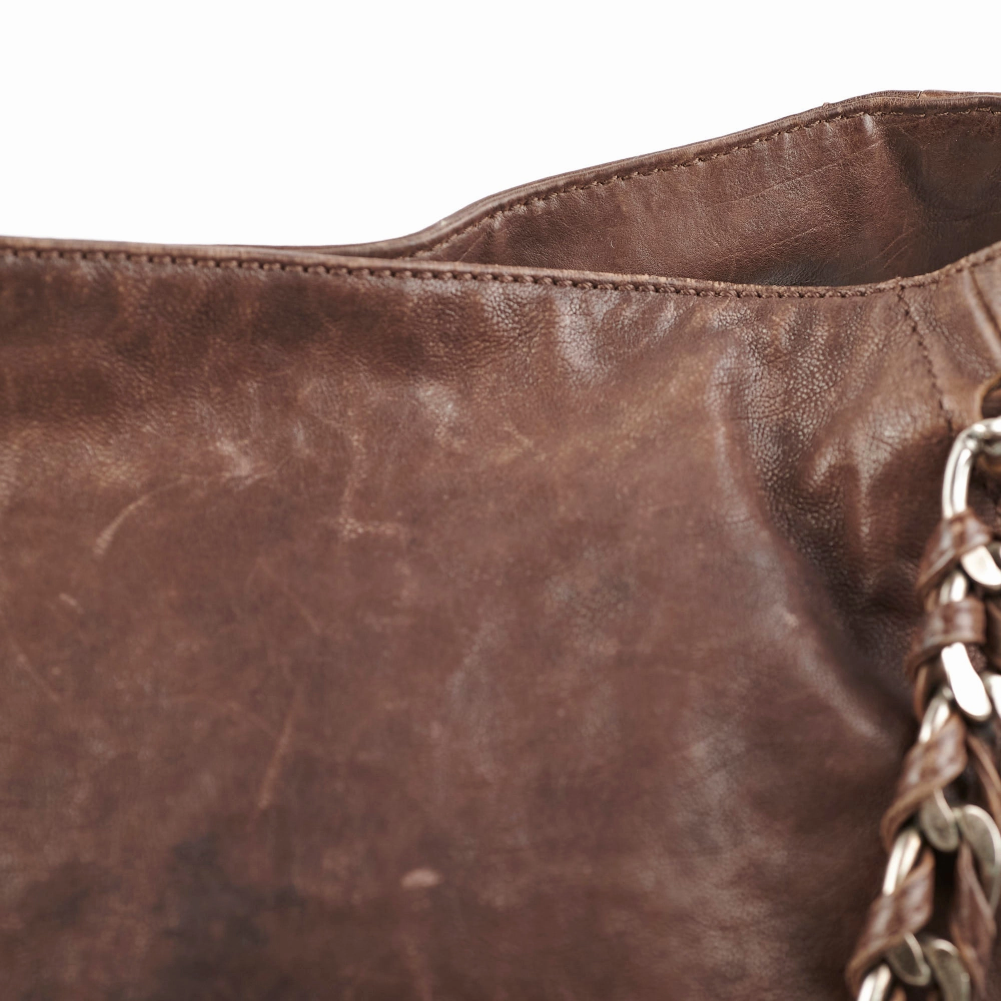 Chanel Vintage Brown Leather Tote - Series 10