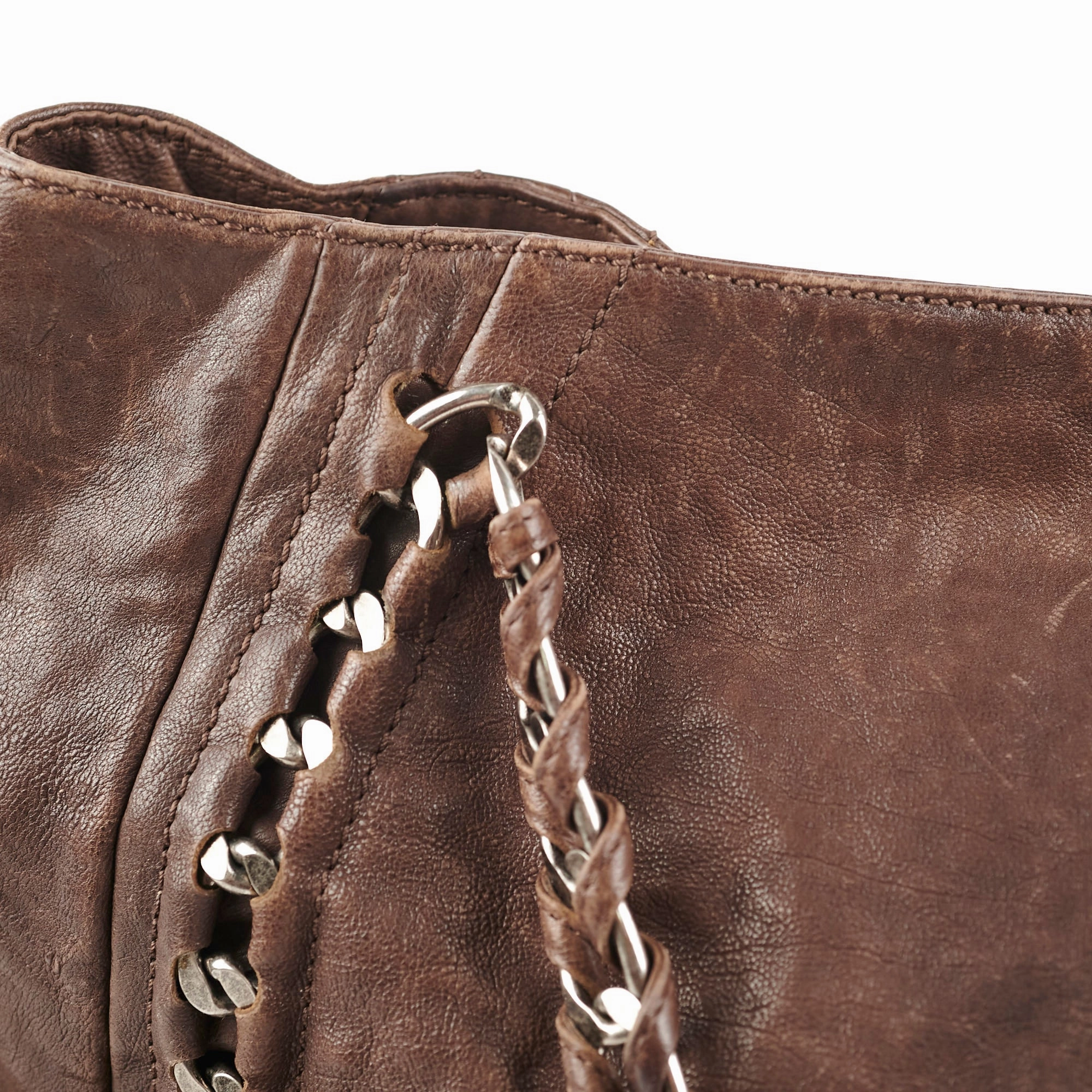 Chanel Vintage Brown Leather Tote - Series 10