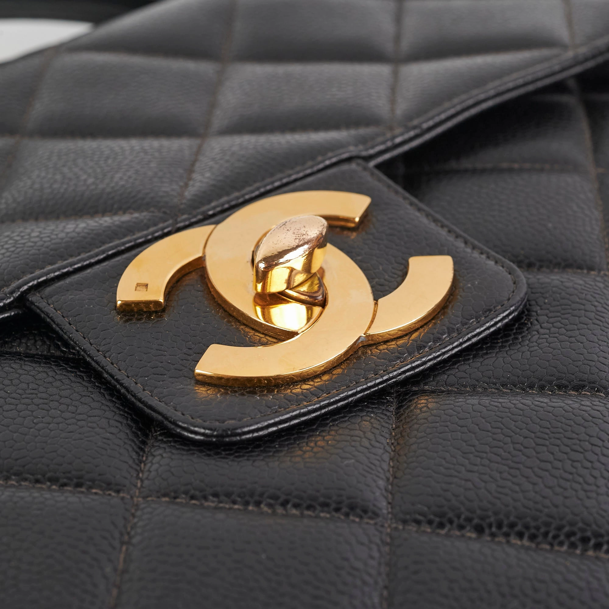Chanel Vintage Caviar Briefcase Black