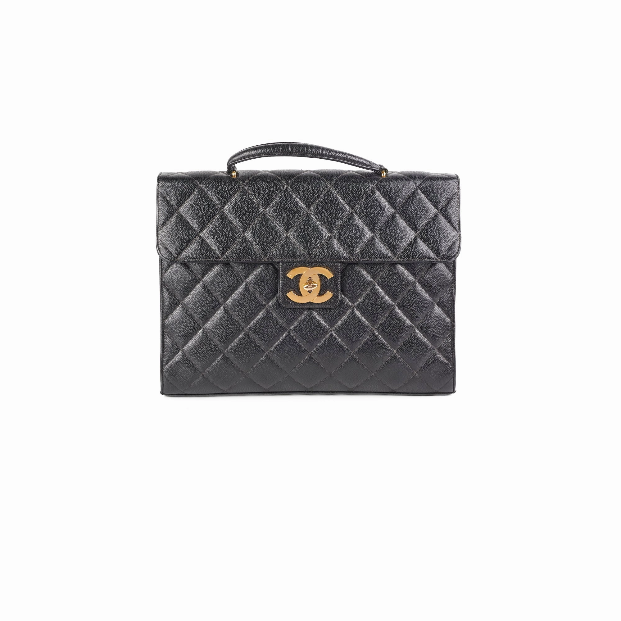 Chanel Vintage Caviar Briefcase Black