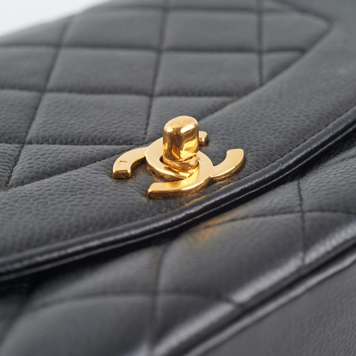 Chanel Vintage Caviar Medium Diana Flap Bag Black