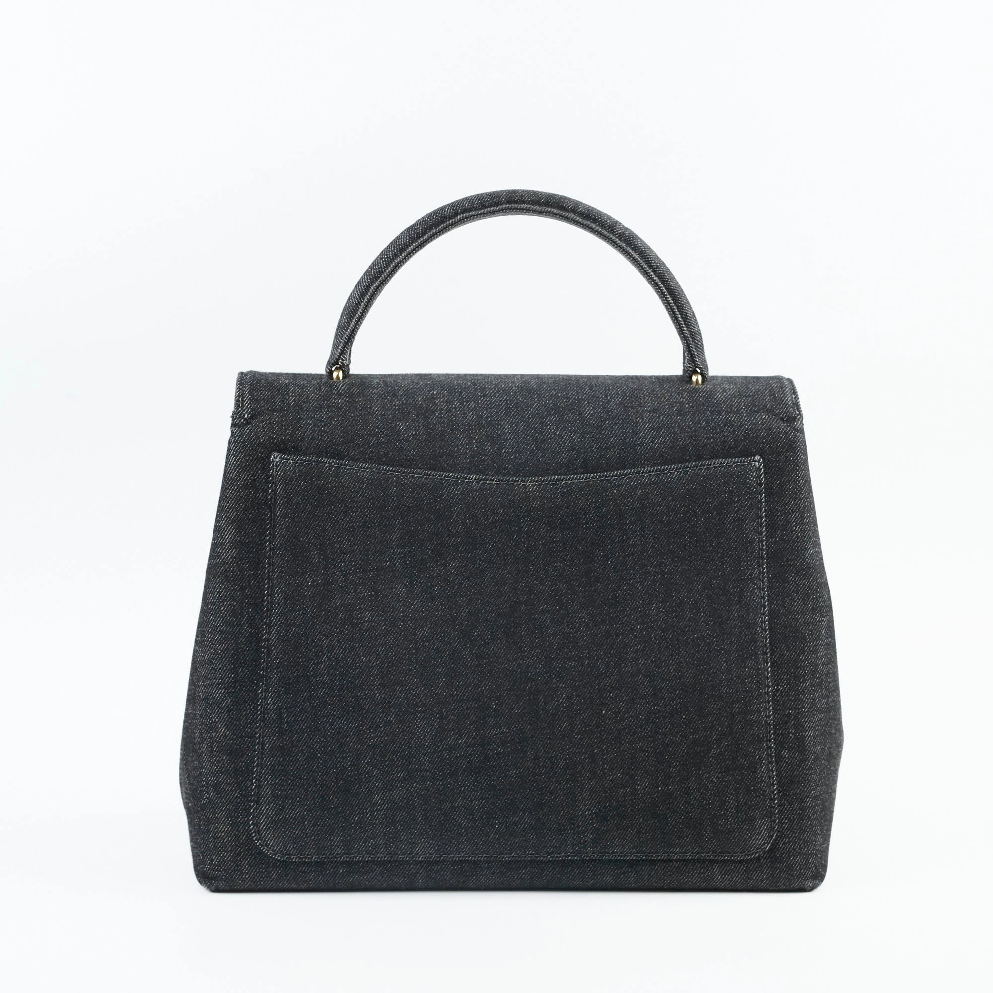 Chanel Vintage Kelly Denim Black