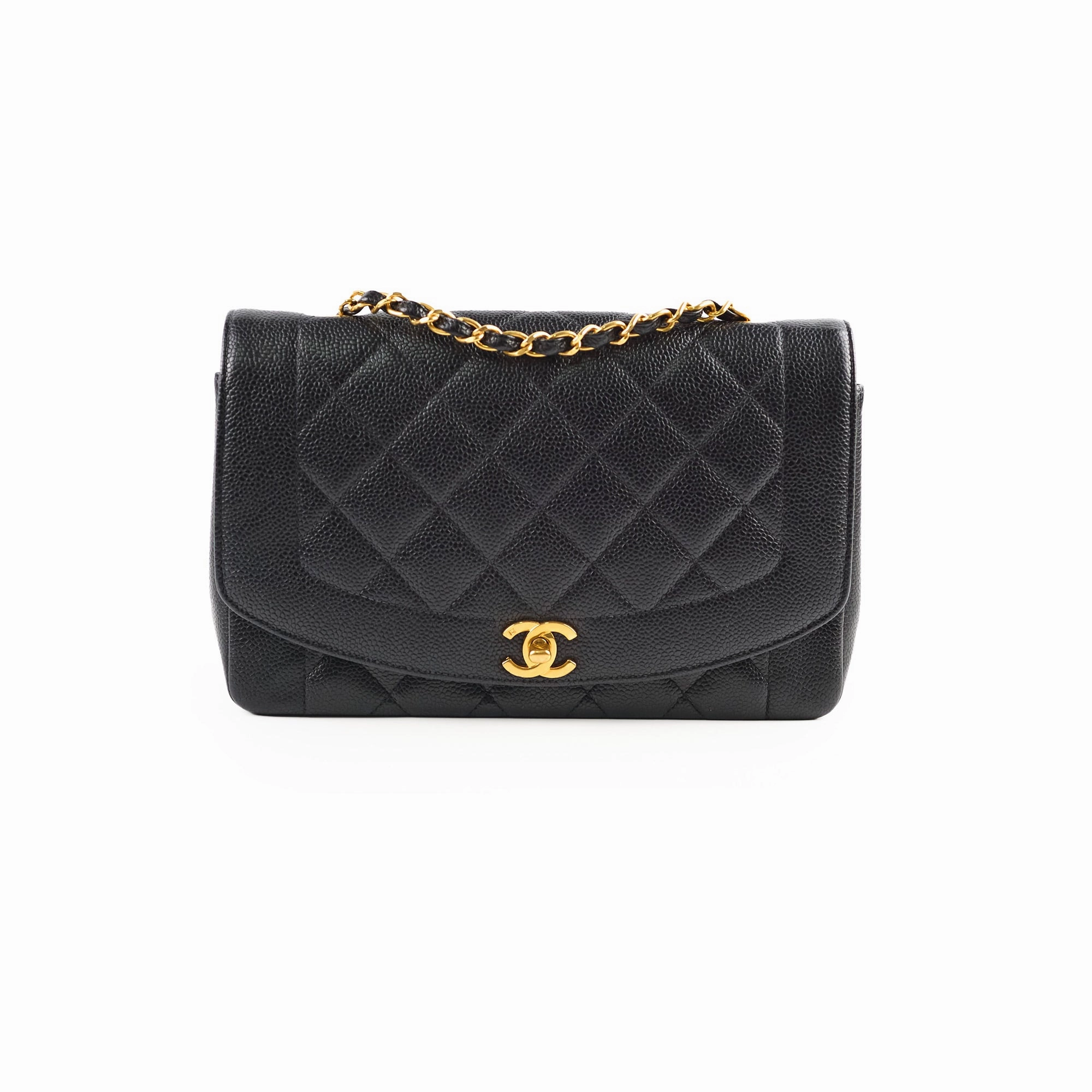 Chanel Vintage Medium Caviar Diana Bag Black