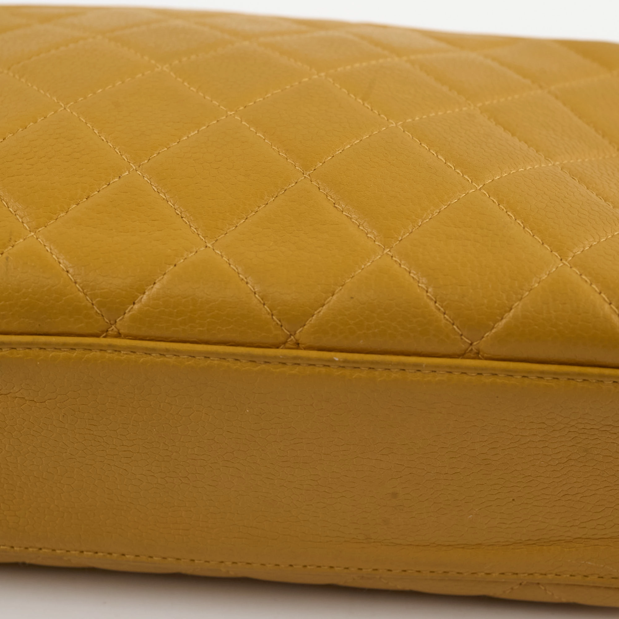 Chanel Vintage Top Handle CC Turnlock Bag Mustard Caviar