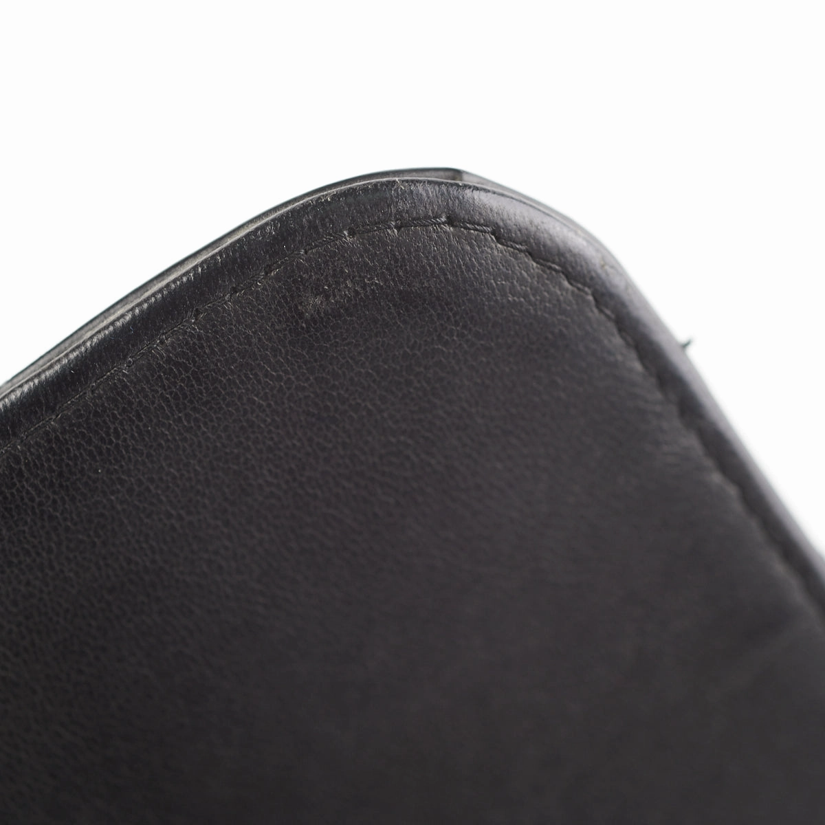Chanel Vintage Vertical Half Flap Black Shiny Leather