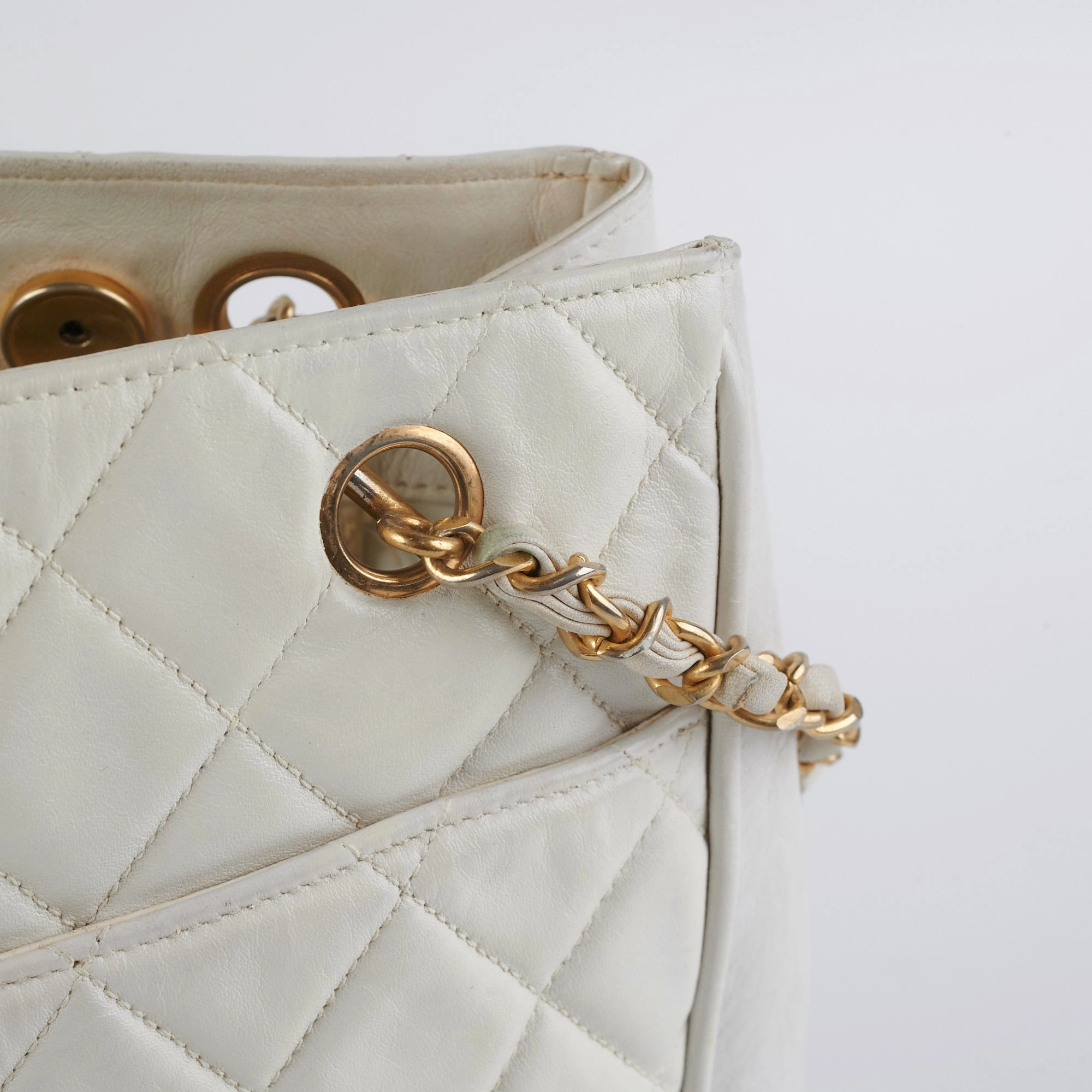 Chanel Vintage White Tote Bag