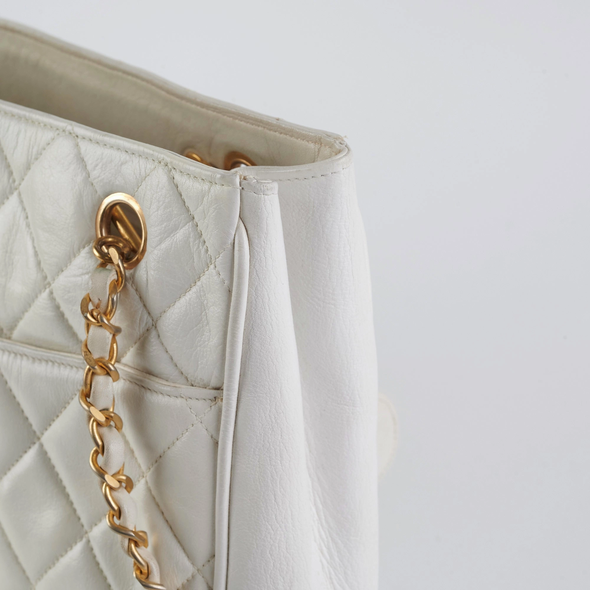 Chanel Vintage White Tote Bag