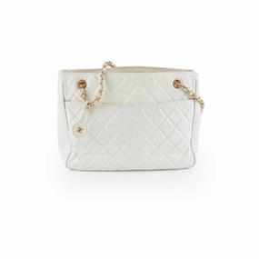Chanel Vintage White Tote Bag