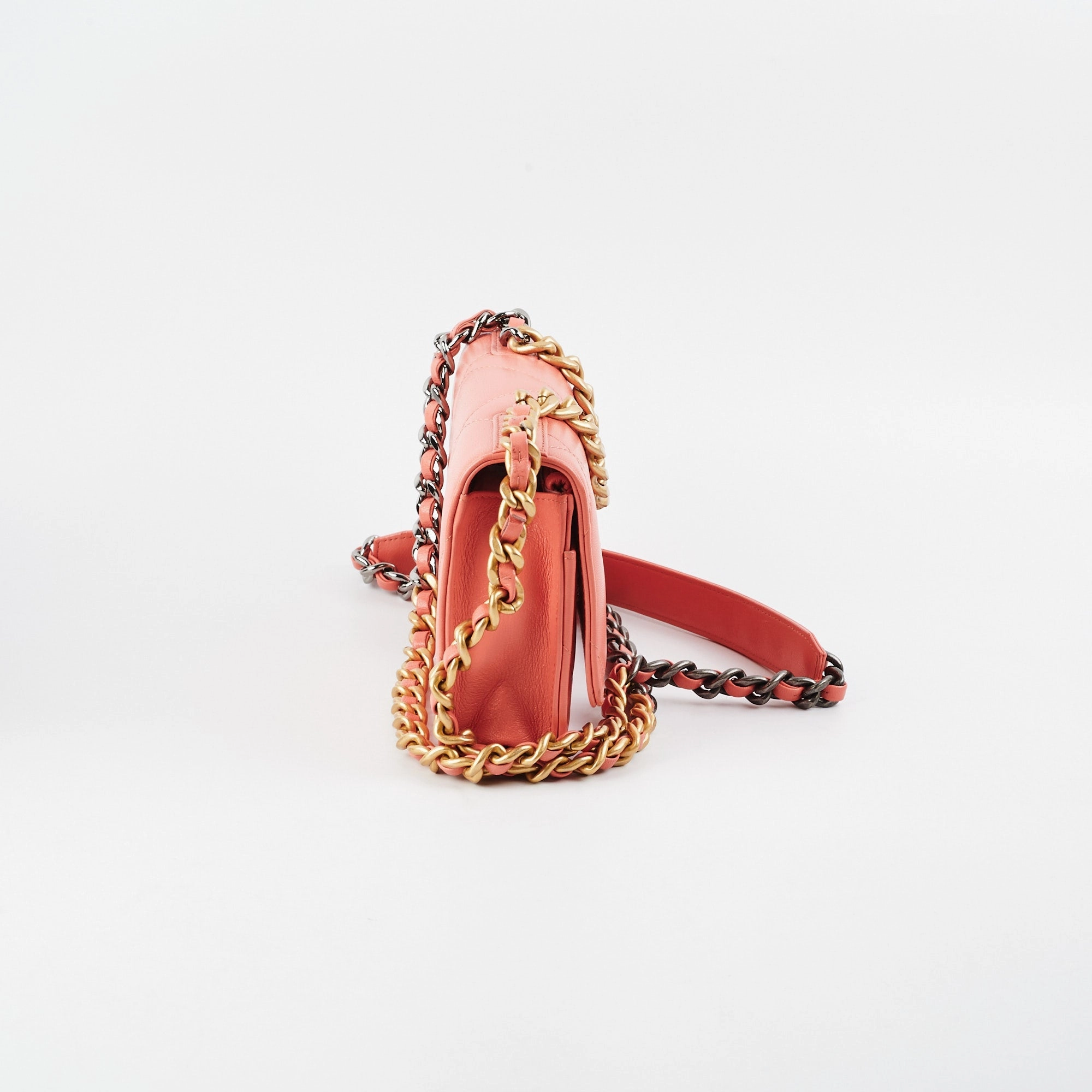Chanel Wallet on Chain WOC 19 Coral