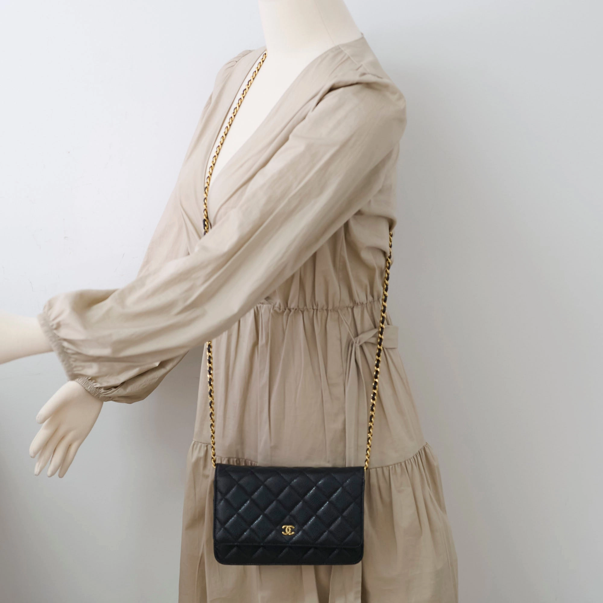 Chanel Wallet On Chain WOC Caviar Black