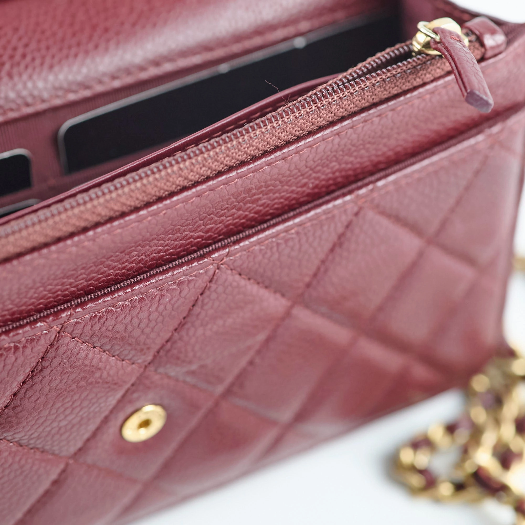 Chanel Wallet On Chain WOC Caviar Burgundy