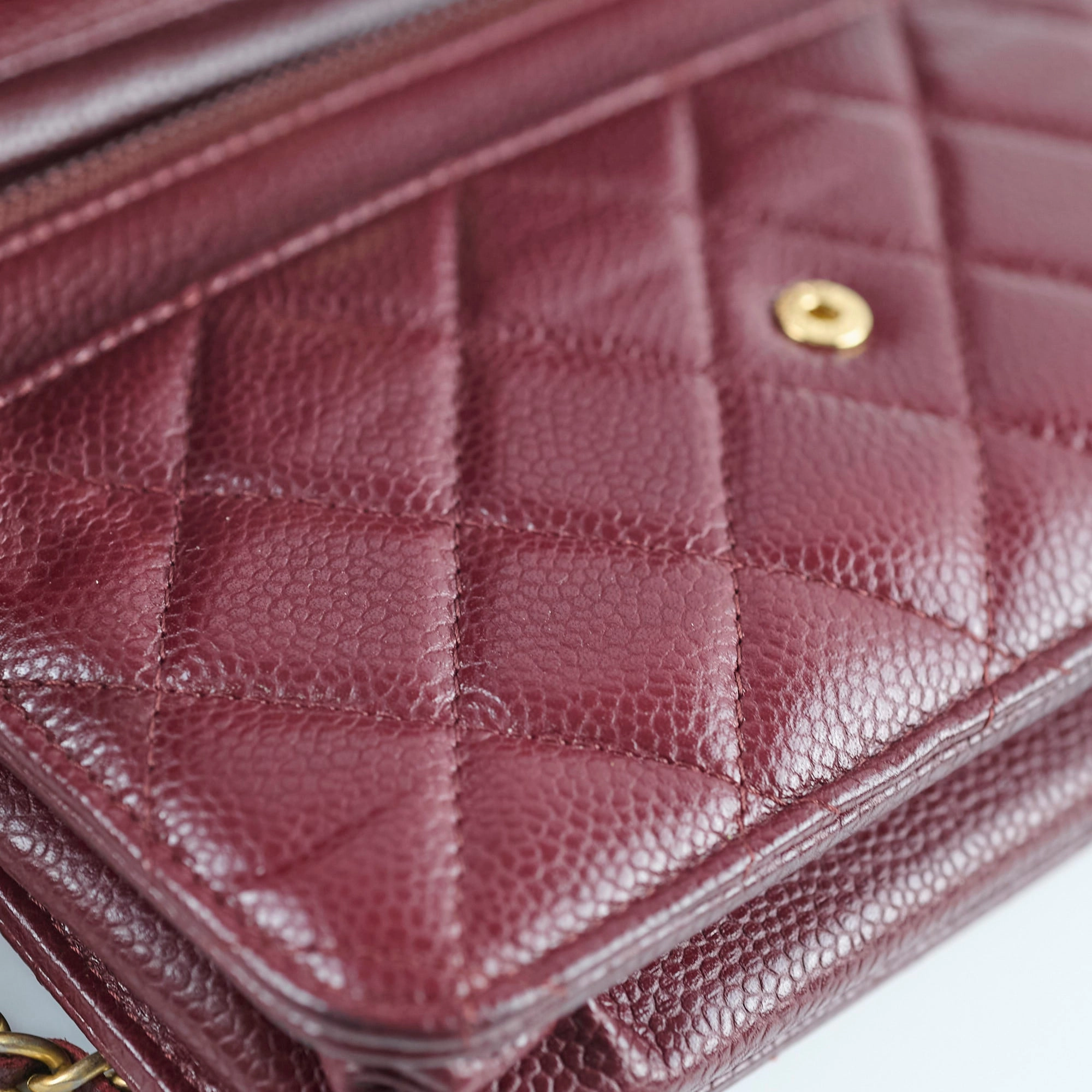 Chanel Wallet On Chain WOC Caviar Burgundy