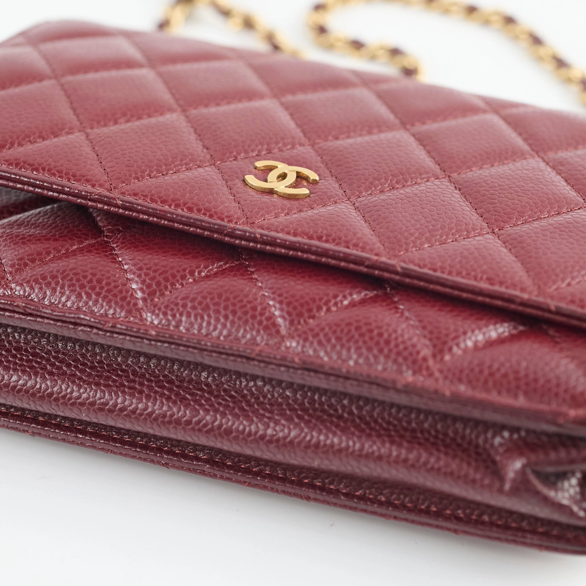 Chanel Wallet On Chain WOC Caviar Burgundy