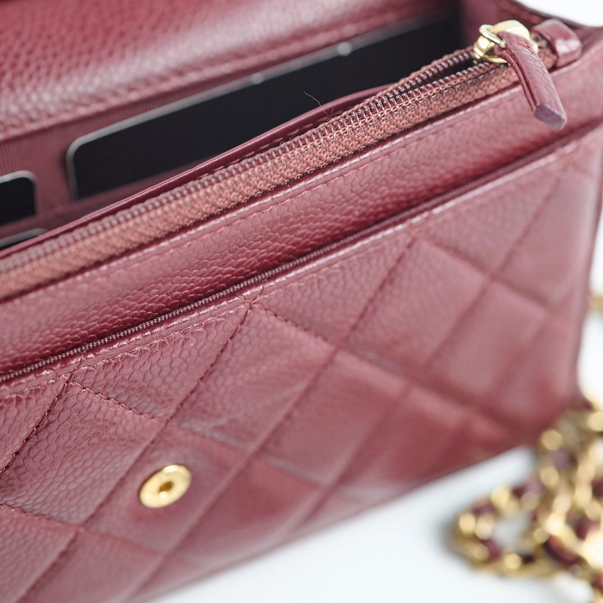 Chanel Wallet On Chain WOC Caviar Burgundy
