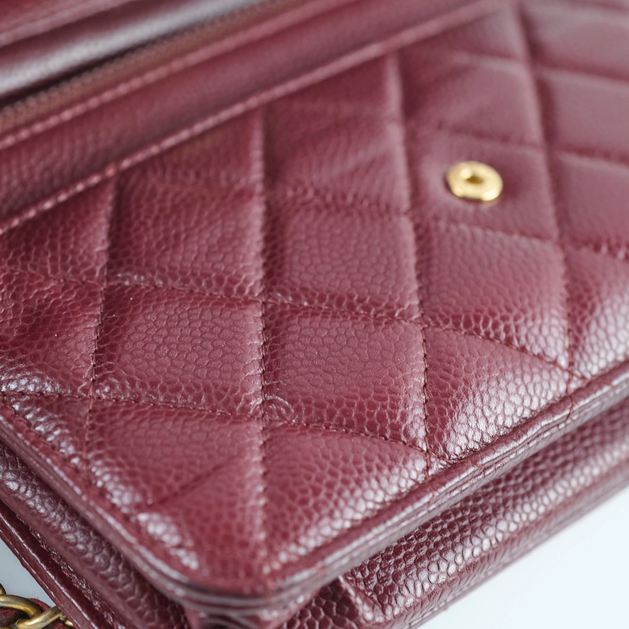 Chanel Wallet On Chain WOC Caviar Burgundy