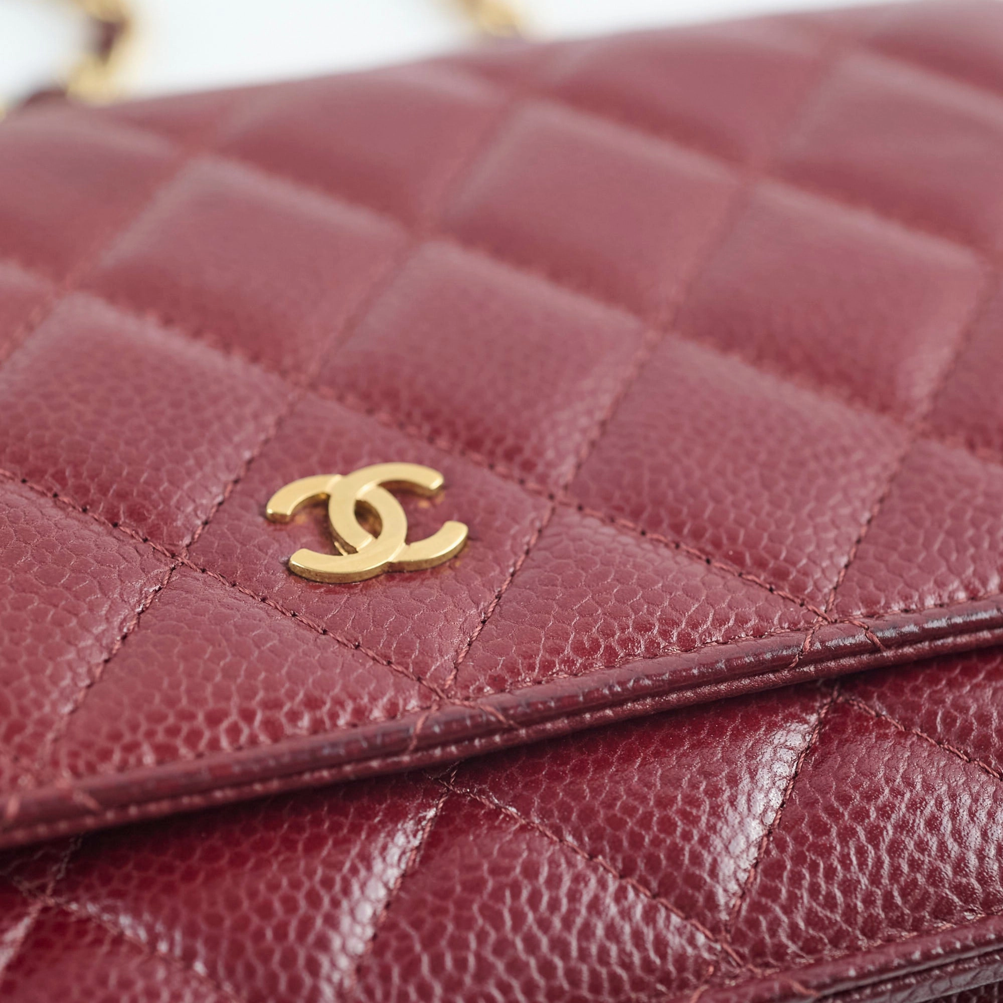 Chanel Wallet On Chain WOC Caviar Burgundy