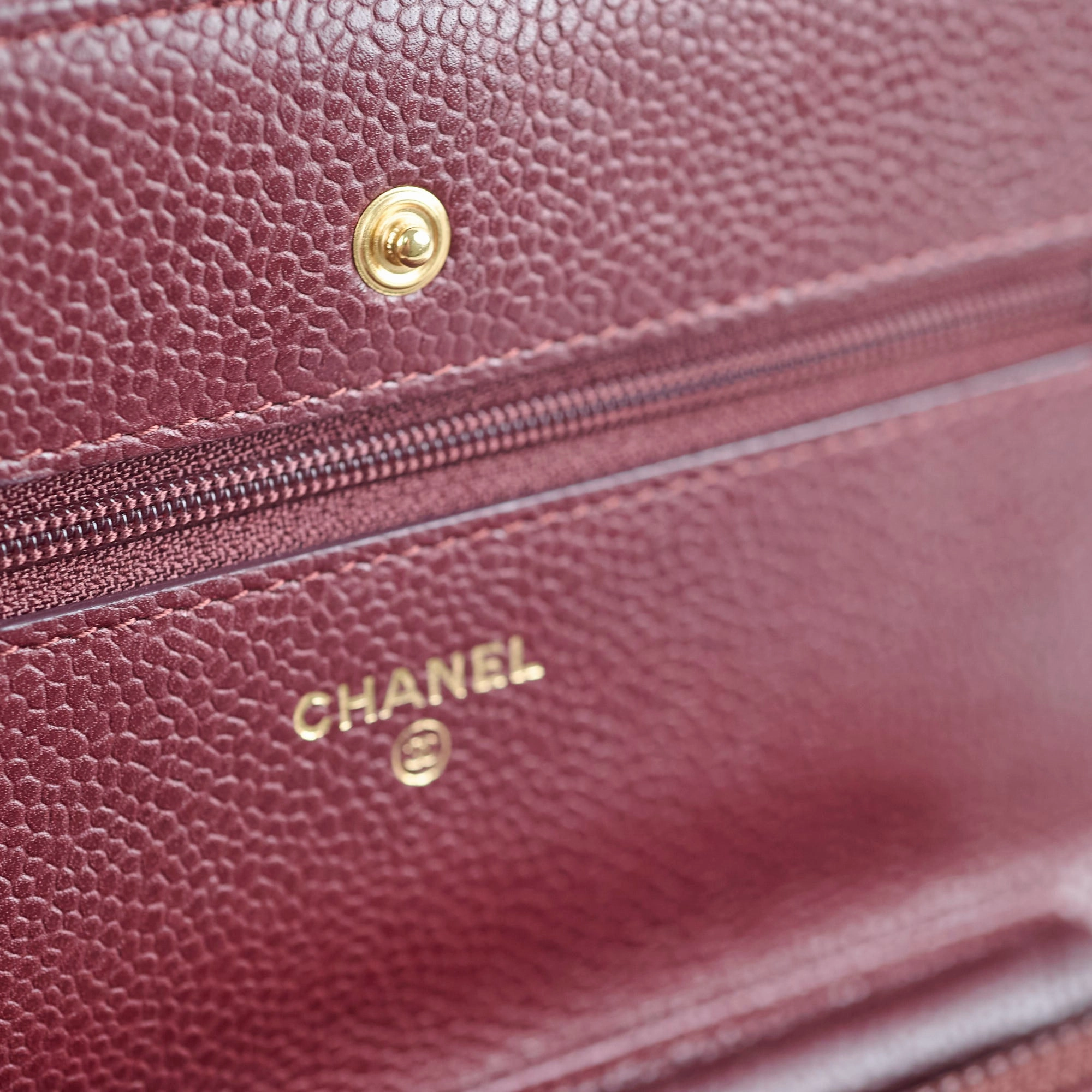Chanel Wallet On Chain WOC Caviar Burgundy