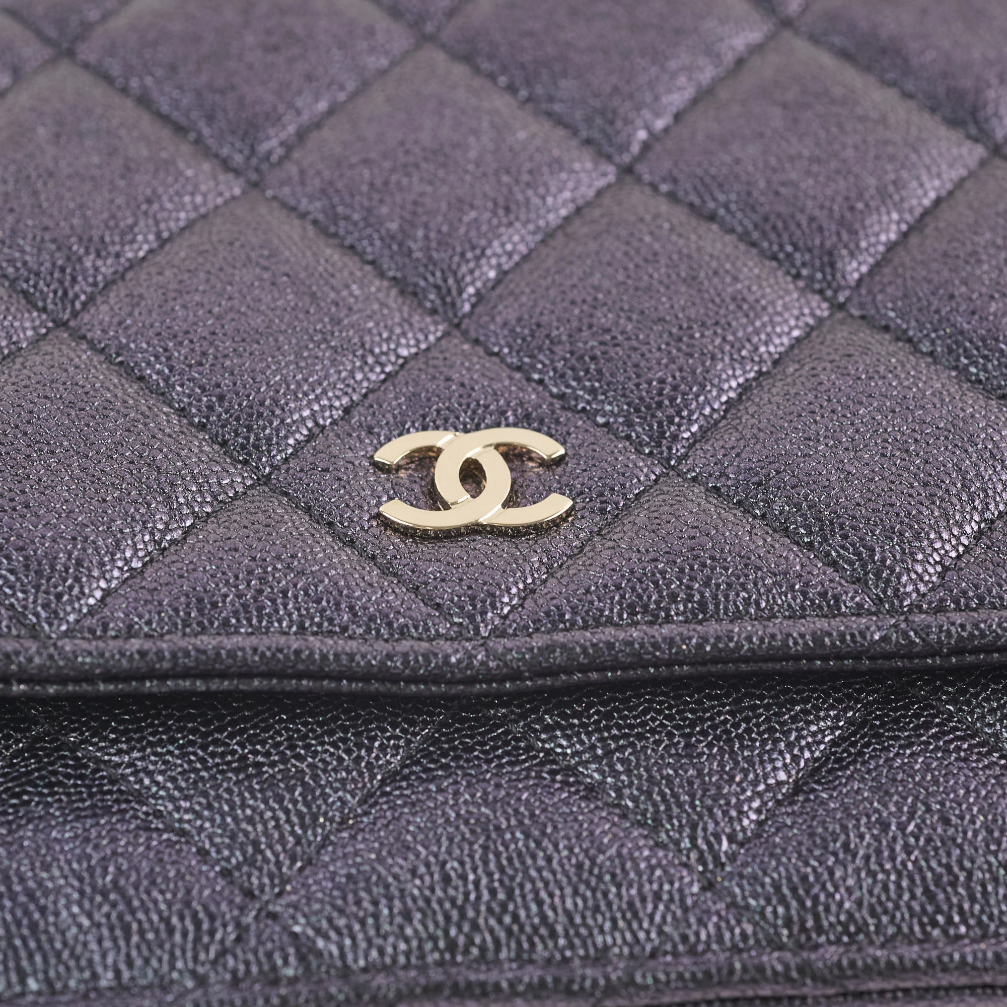 Chanel Wallet on Chain WOC Caviar Iridescence Black
