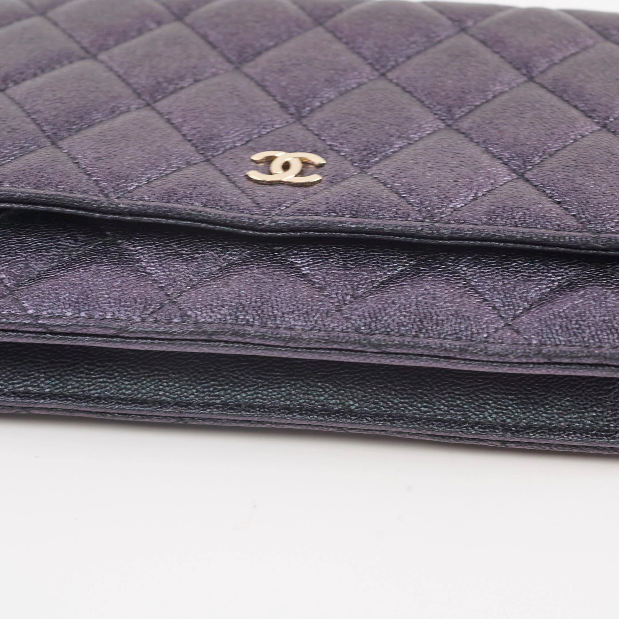 Chanel Wallet on Chain WOC Caviar Iridescence Black
