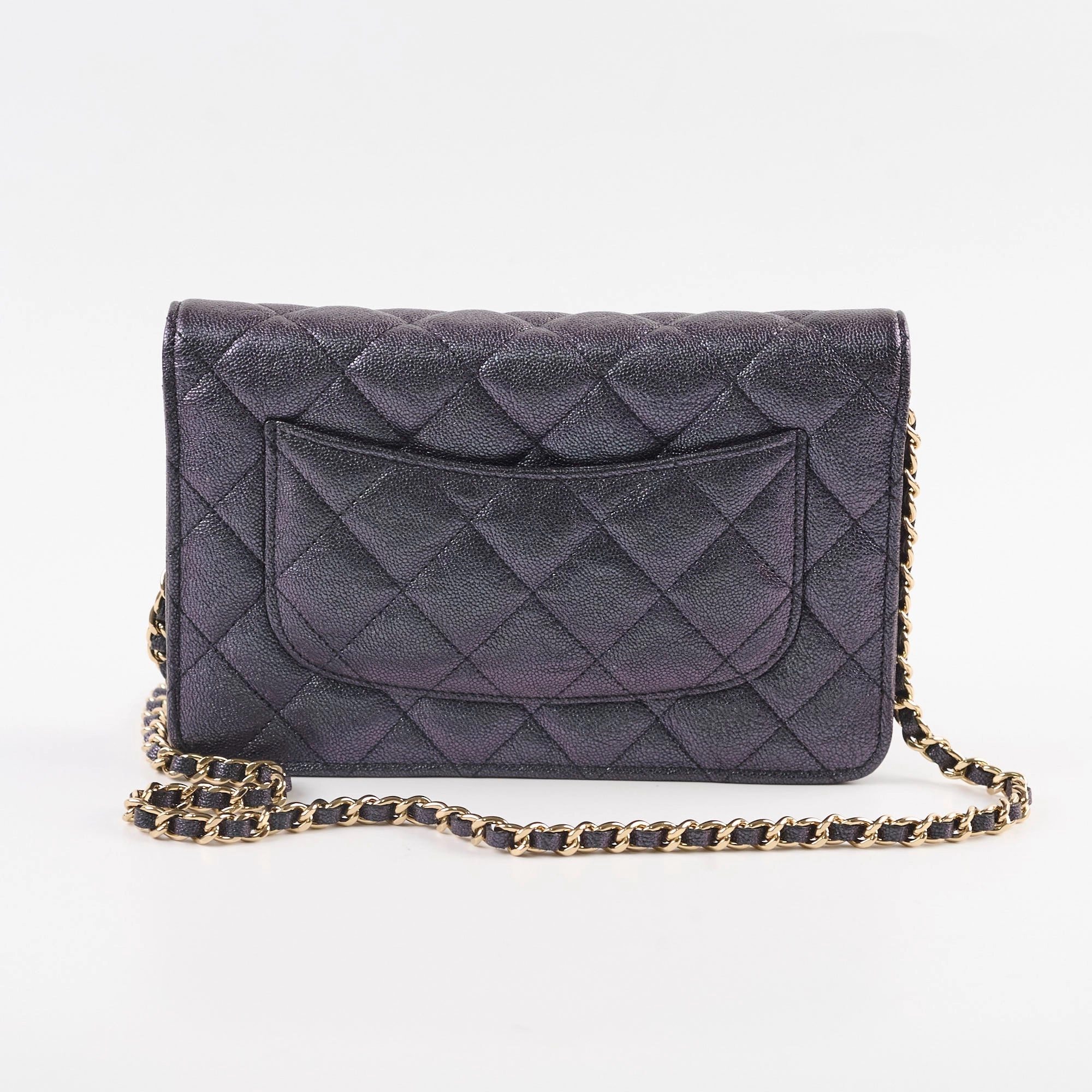 Chanel Wallet on Chain WOC Caviar Iridescence Black