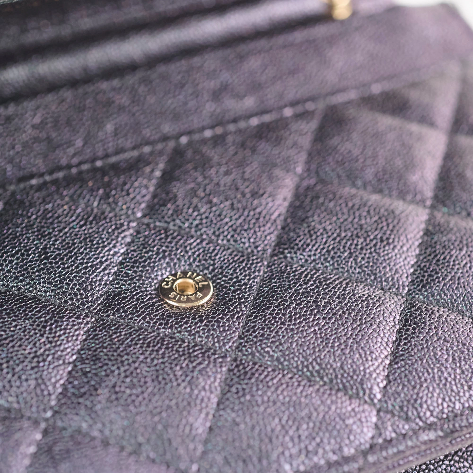 Chanel Wallet on Chain WOC Caviar Iridescence Black