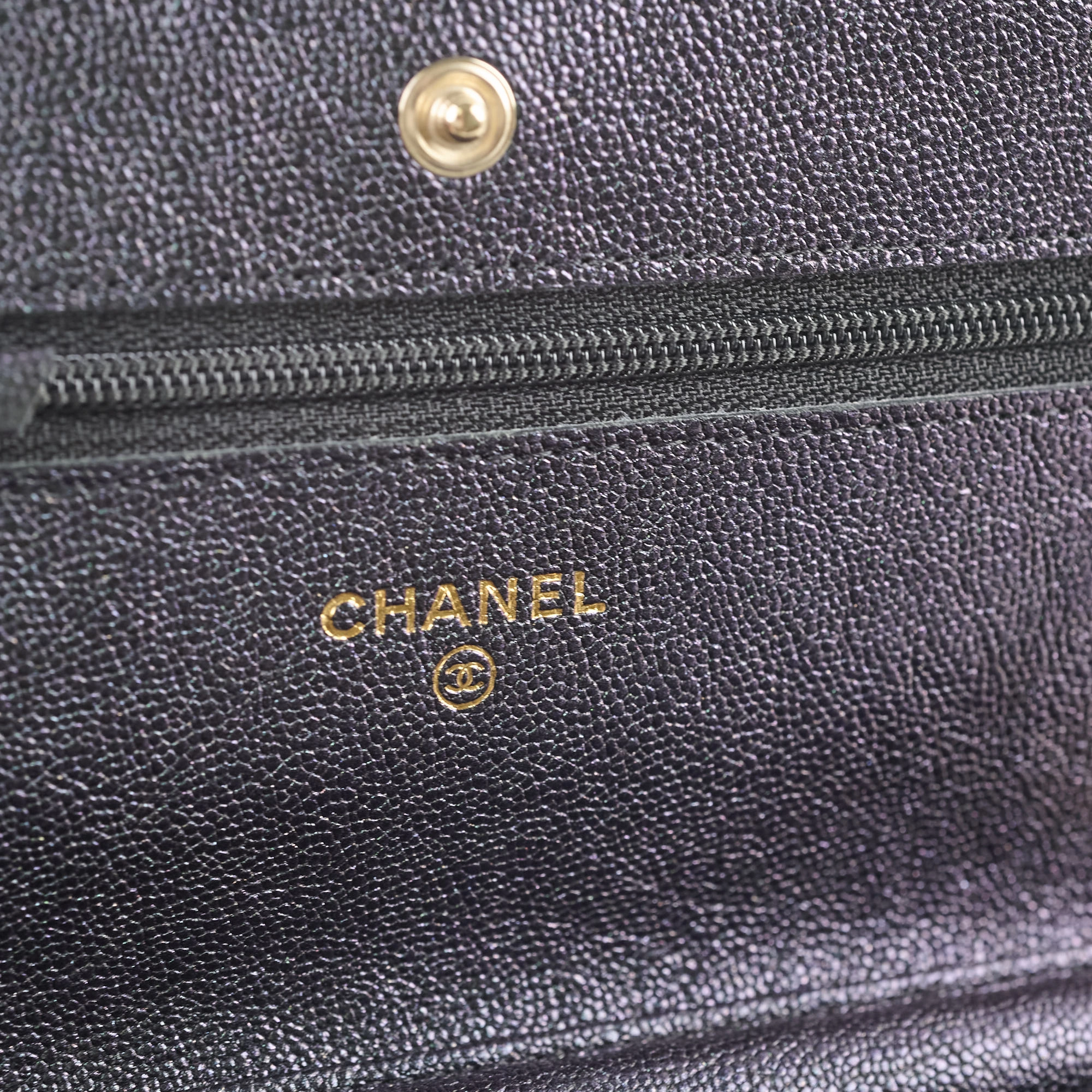 Chanel Wallet on Chain WOC Caviar Iridescence Black