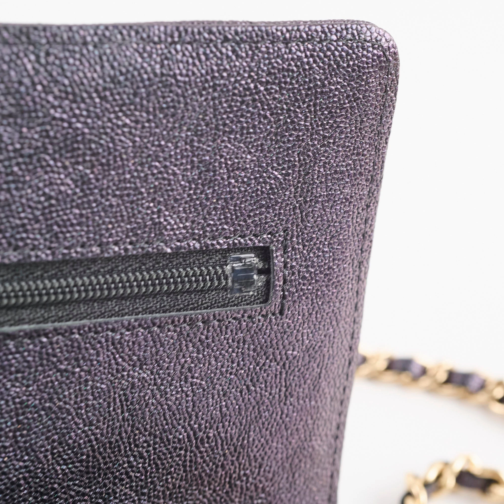 Chanel Wallet on Chain WOC Caviar Iridescence Black