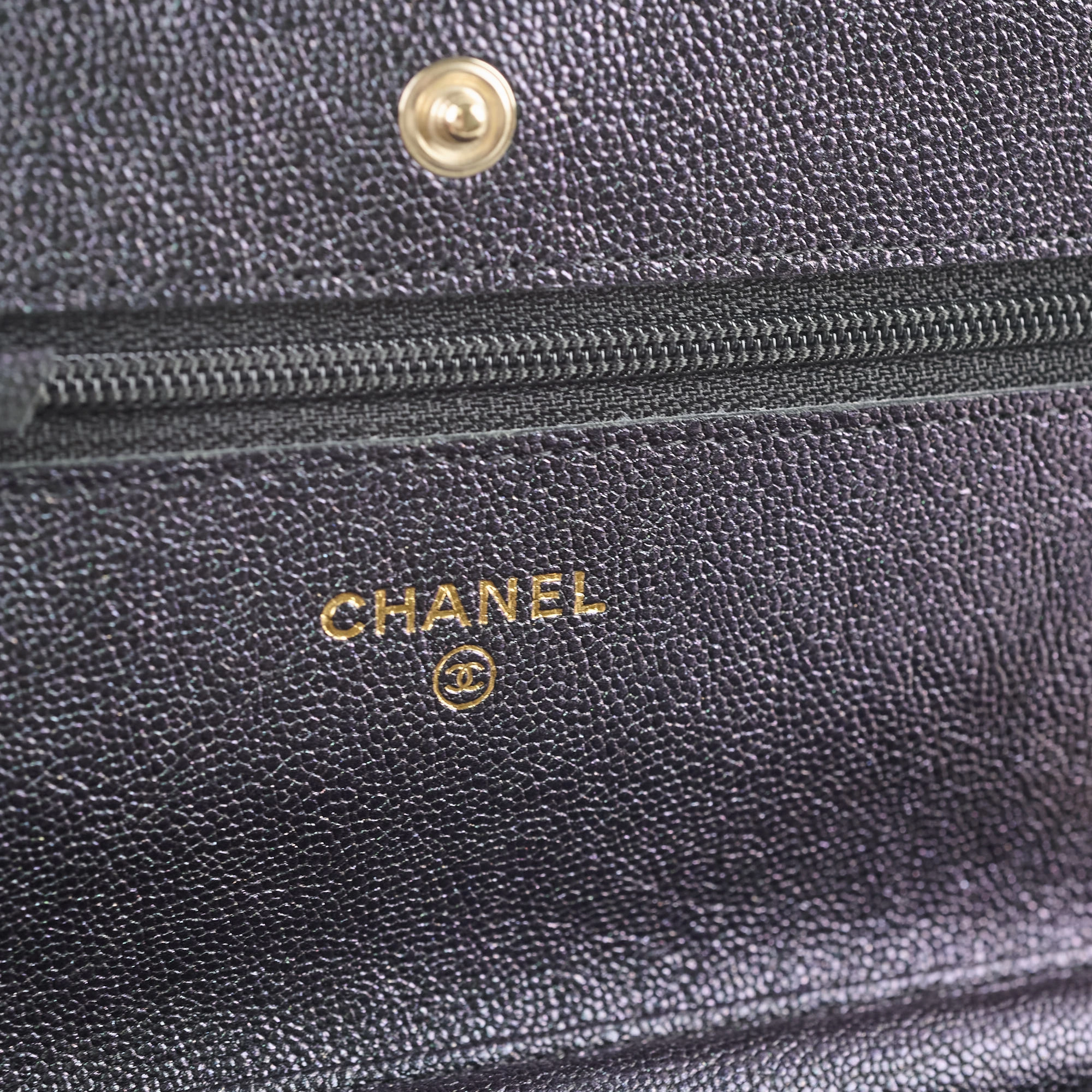 Chanel Wallet on Chain WOC Caviar Iridescence Black
