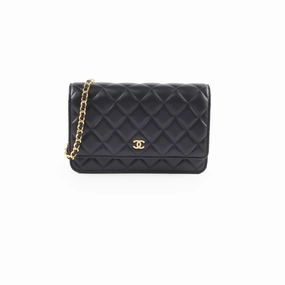 Chanel Wallet On Chain WOC Lambskin Black GHW