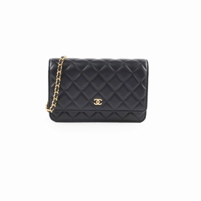 Chanel Wallet On Chain WOC Lambskin Black GHW