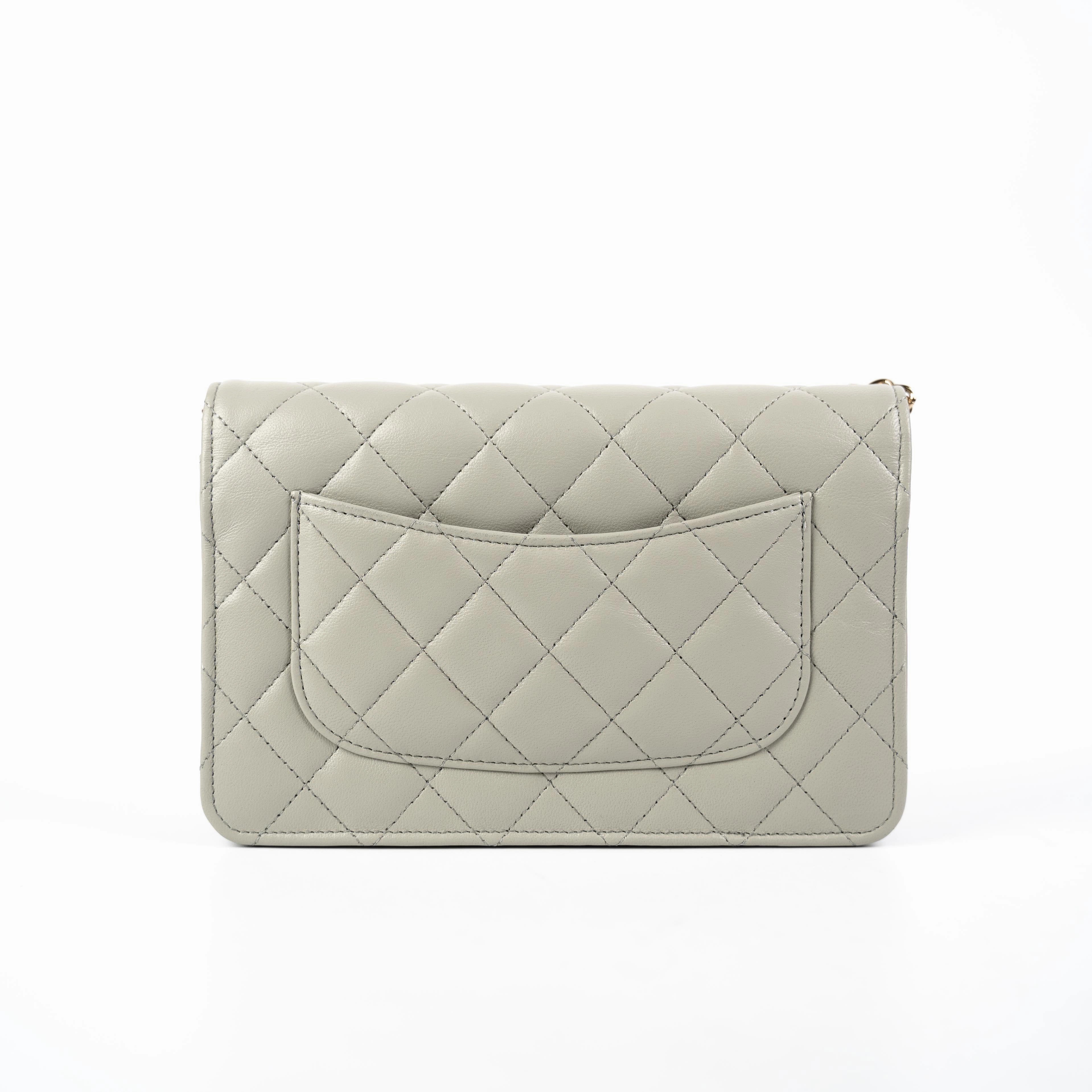 Chanel Wallet on Chain WOC Lambskin Grey (Microchipped)