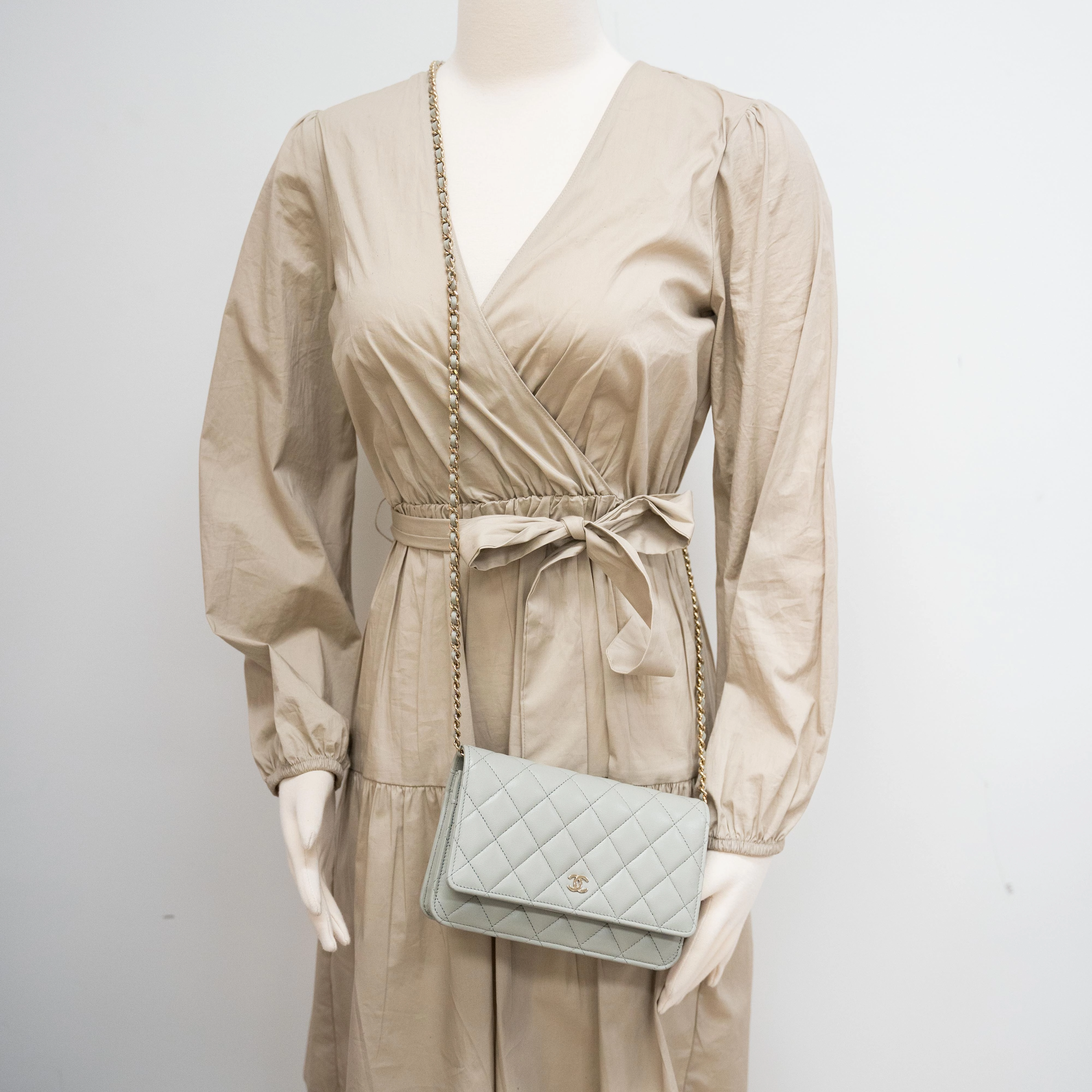 Chanel Wallet on Chain WOC Lambskin Grey (Microchipped)