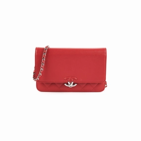 Chanel Wallet On Chain (WOC) Red