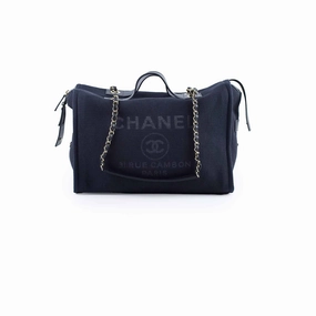 Chanel Zip Deauville Bag Navy Microchip
