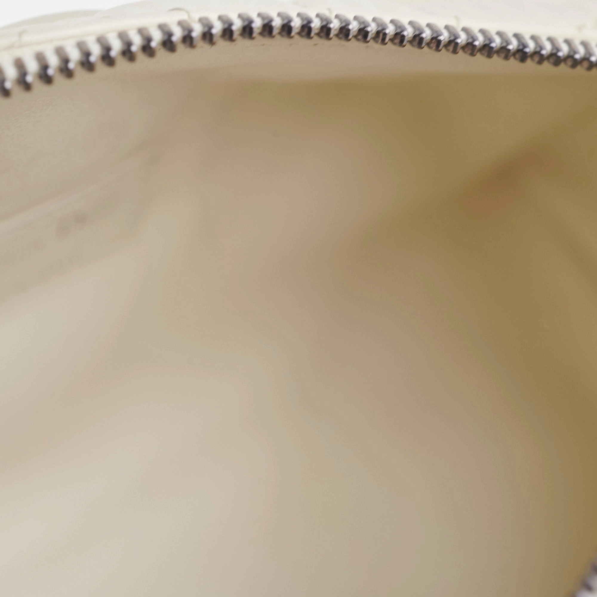 Christian Dior Calskin Macrocannage Medium Travel Nomad Pouch Cream