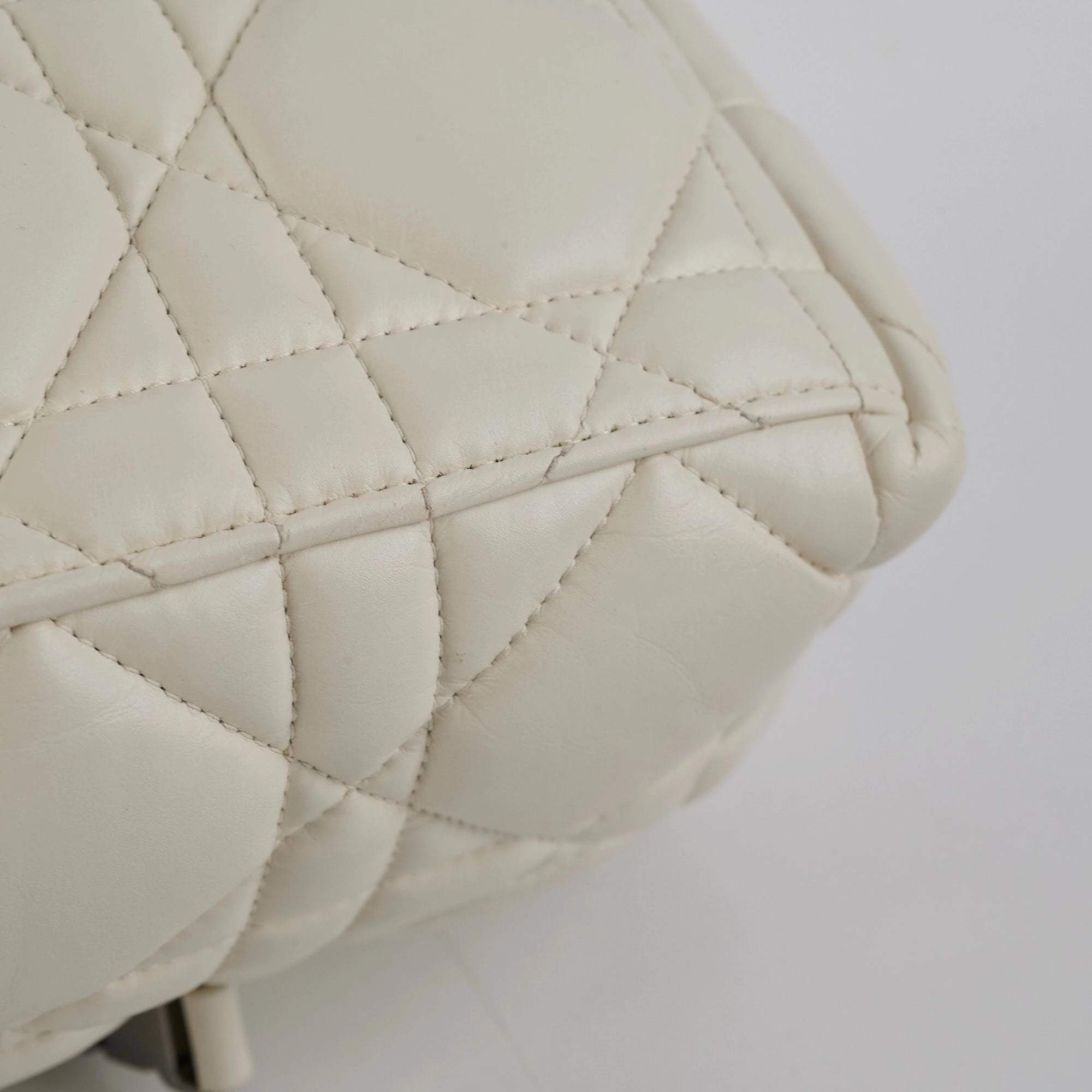 Christian Dior Calskin Macrocannage Medium Travel Nomad Pouch Cream