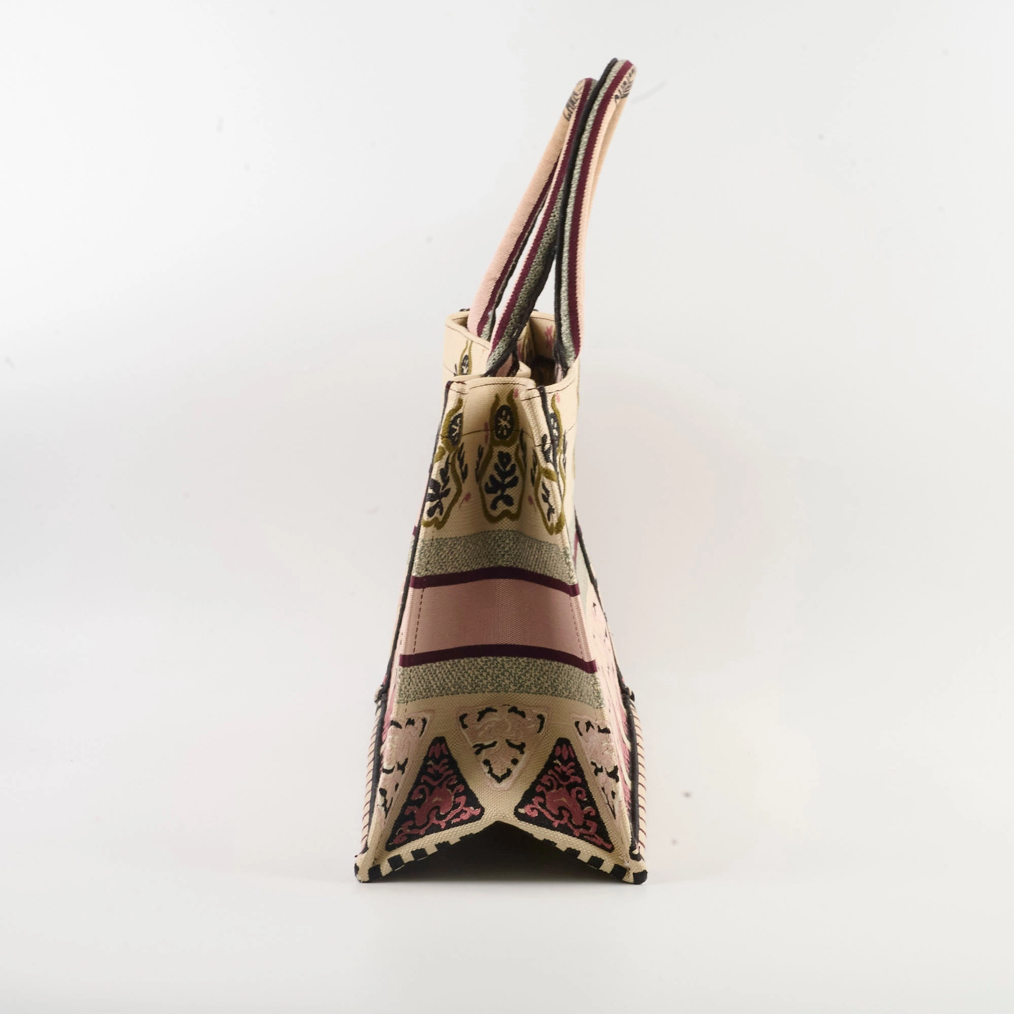 Christian Dior Canvas Embroidered Geometric Medium Book Tote