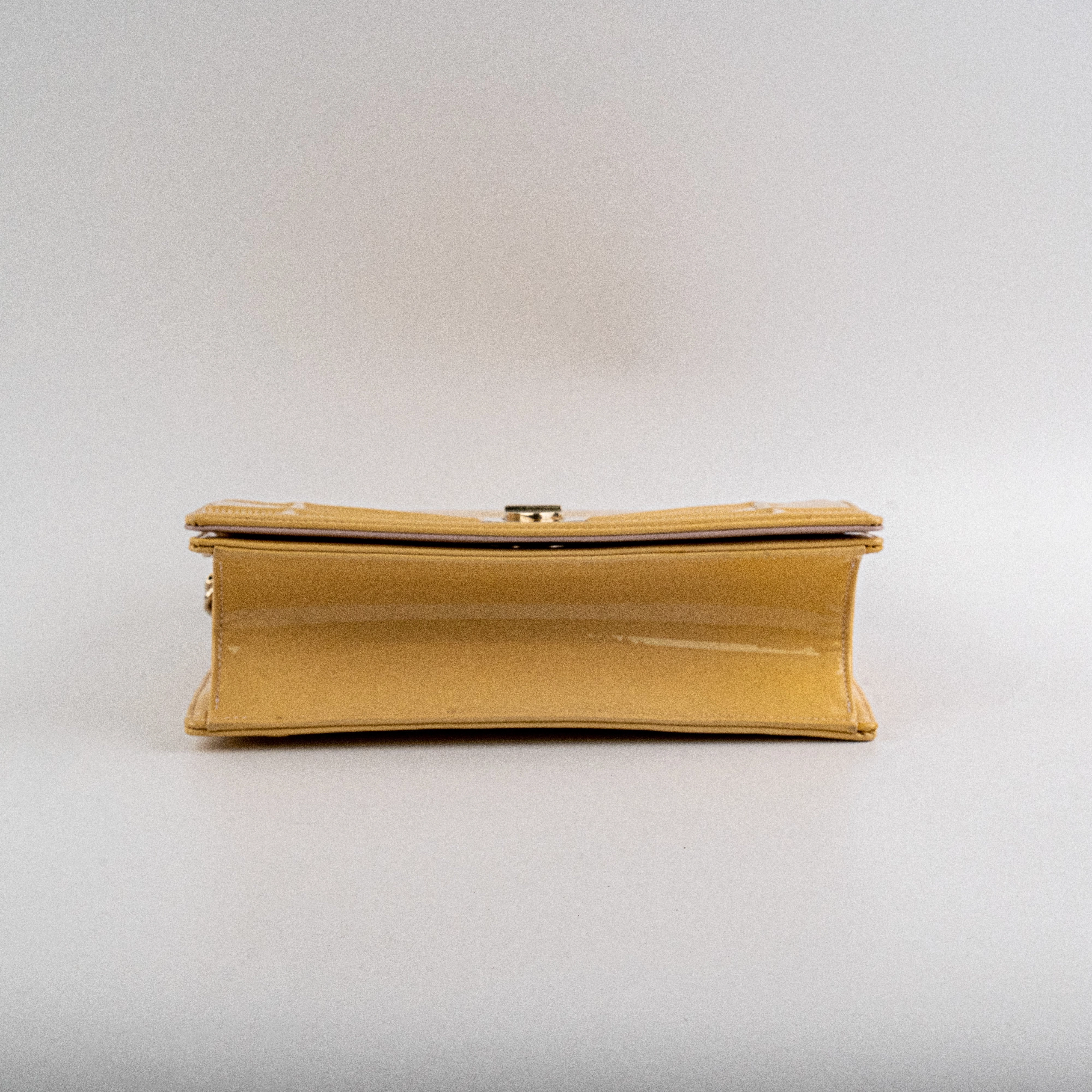 Christian Dior Diorama Medium Patent Shoulder Bag Yellow