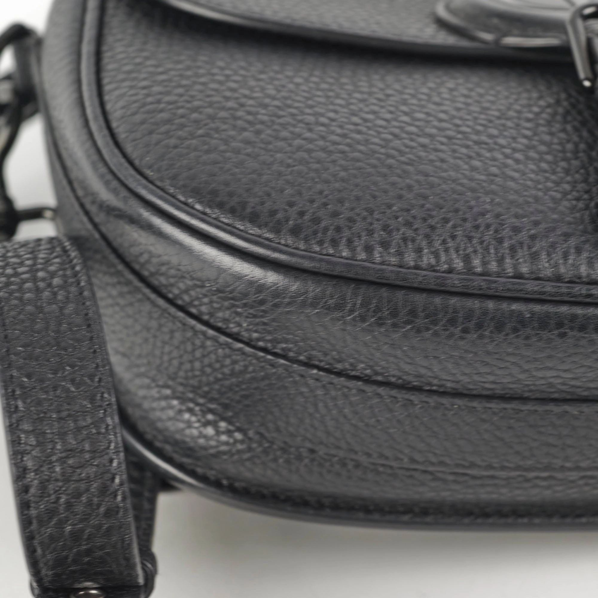 Christian Dior Grained Calfskin Medium Bobby Flap Black