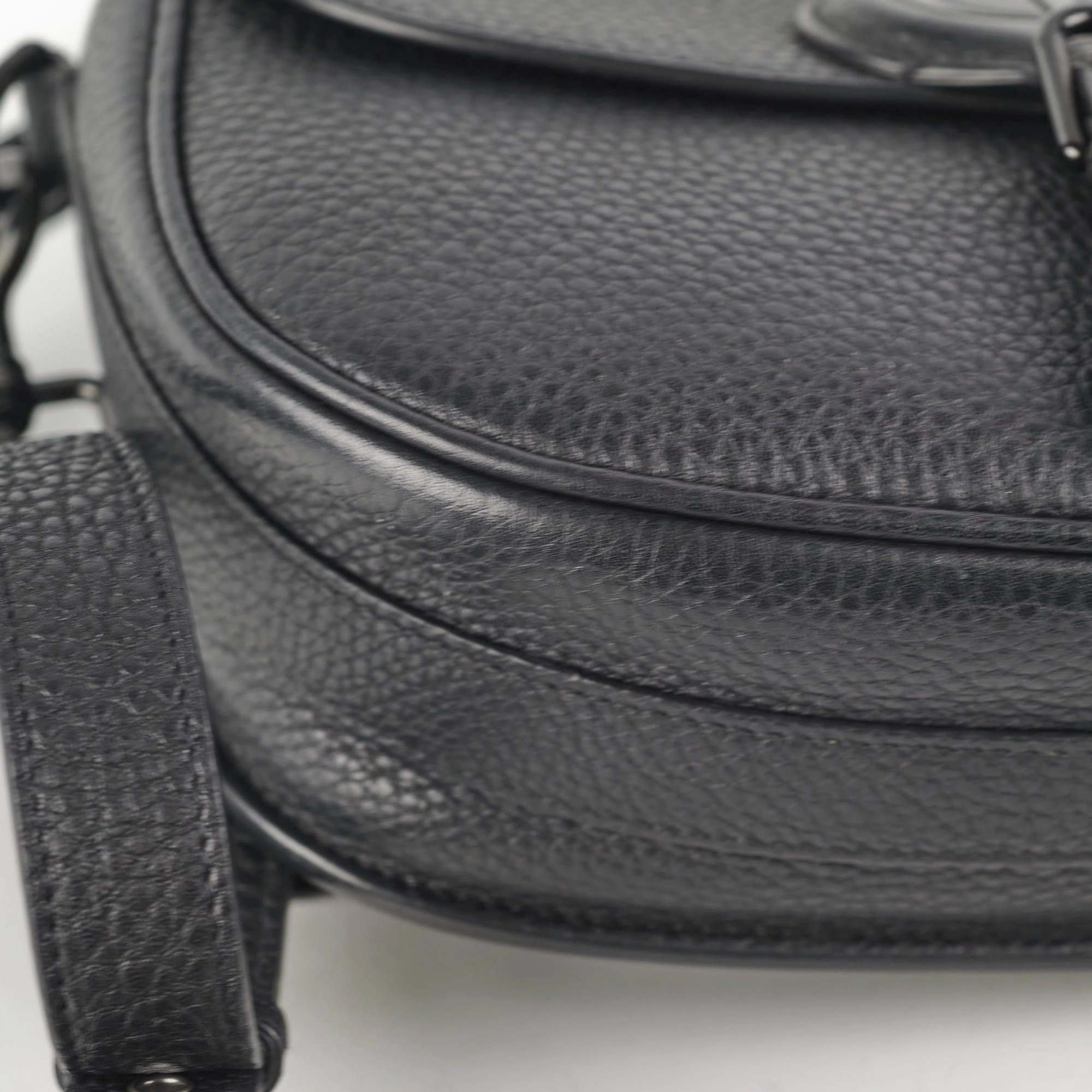 Christian Dior Grained Calfskin Medium Bobby Flap Black