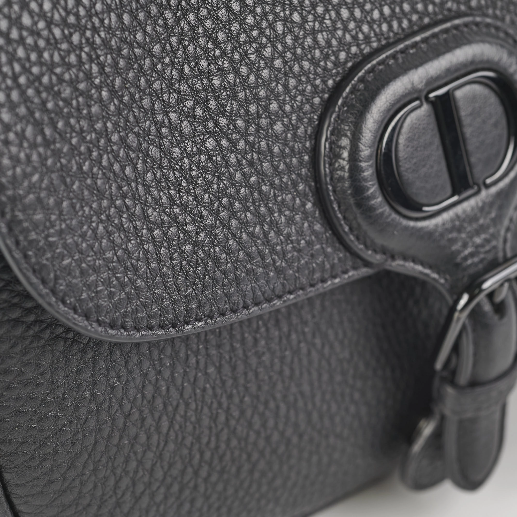 Christian Dior Grained Calfskin Medium Bobby Flap Black