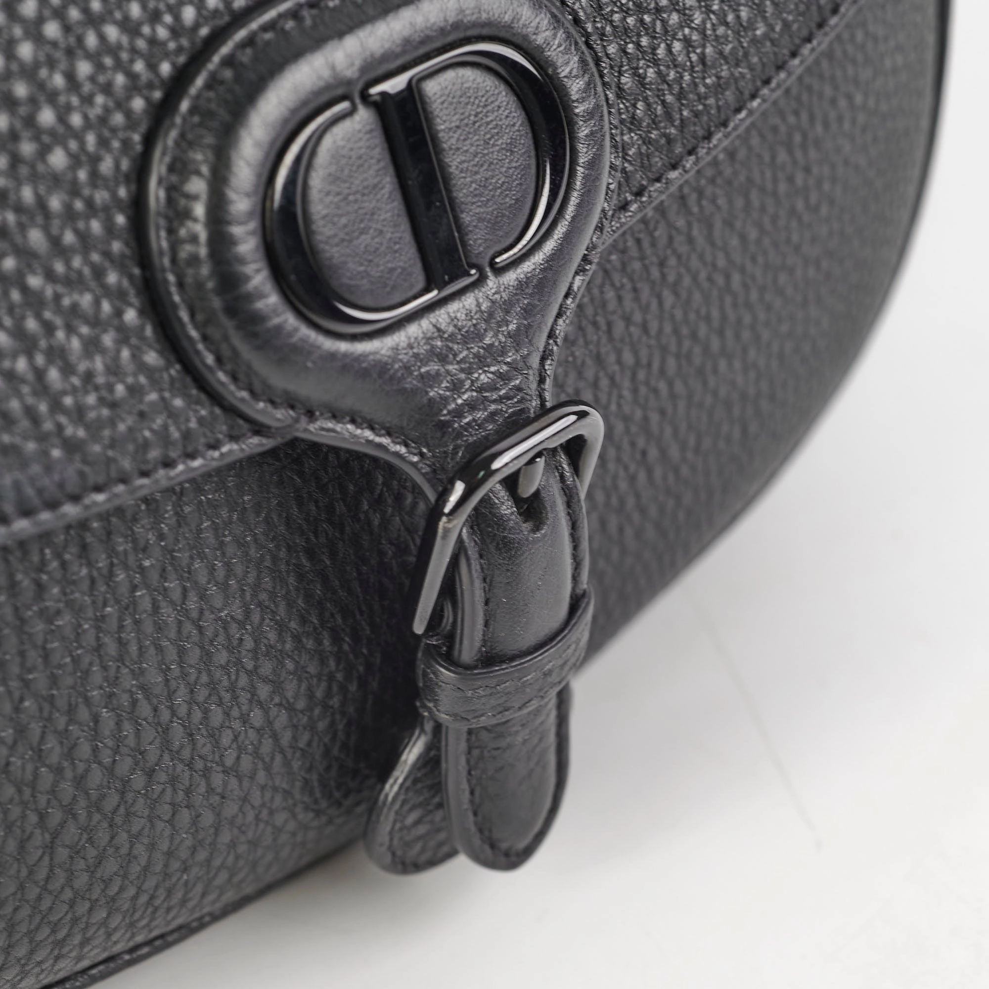 Christian Dior Grained Calfskin Medium Bobby Flap Black