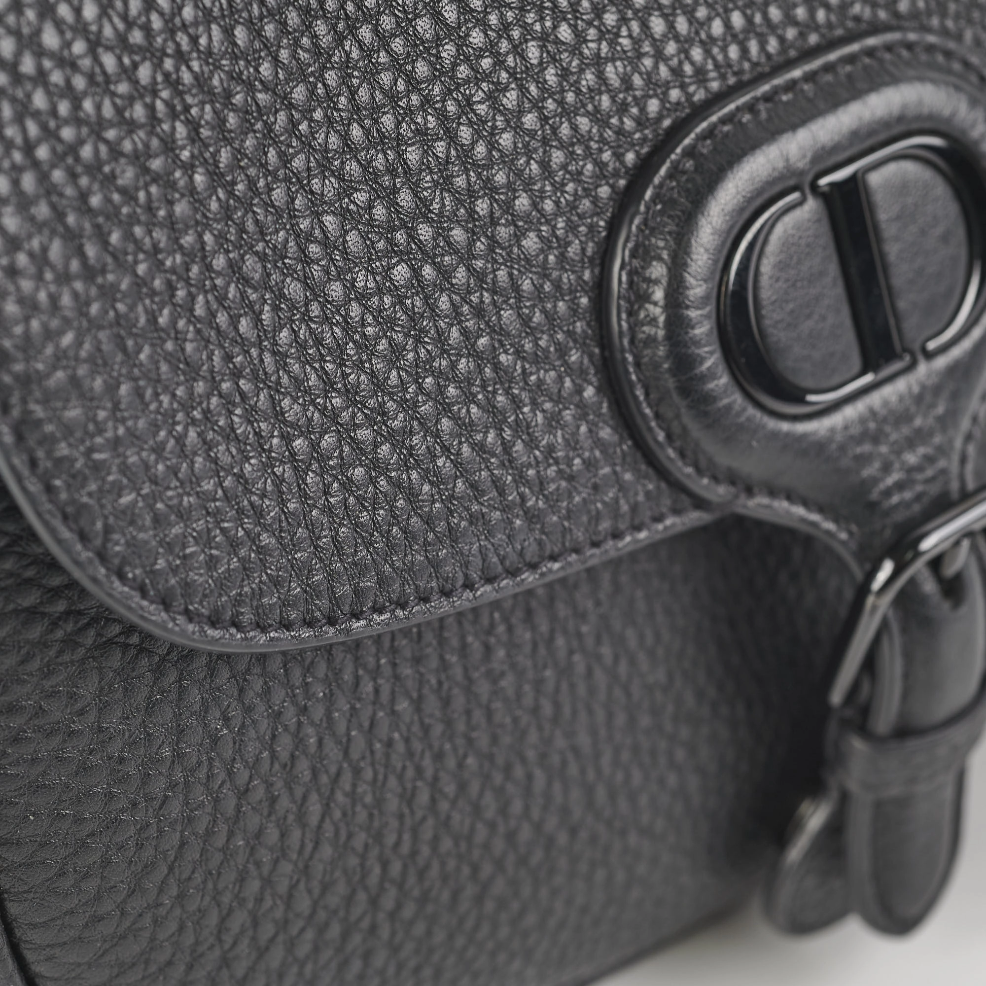Christian Dior Grained Calfskin Medium Bobby Flap Black