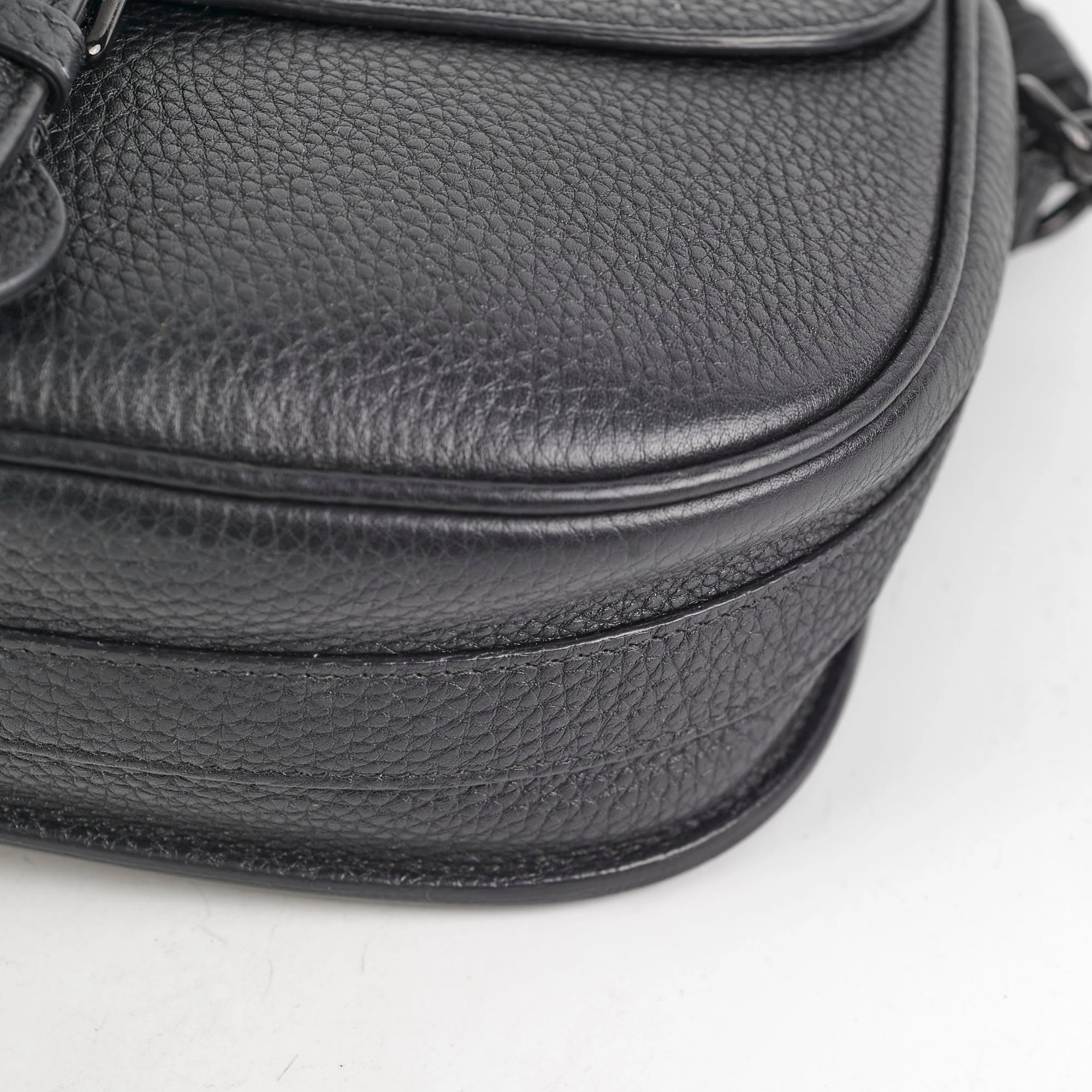 Christian Dior Grained Calfskin Medium Bobby Flap Black