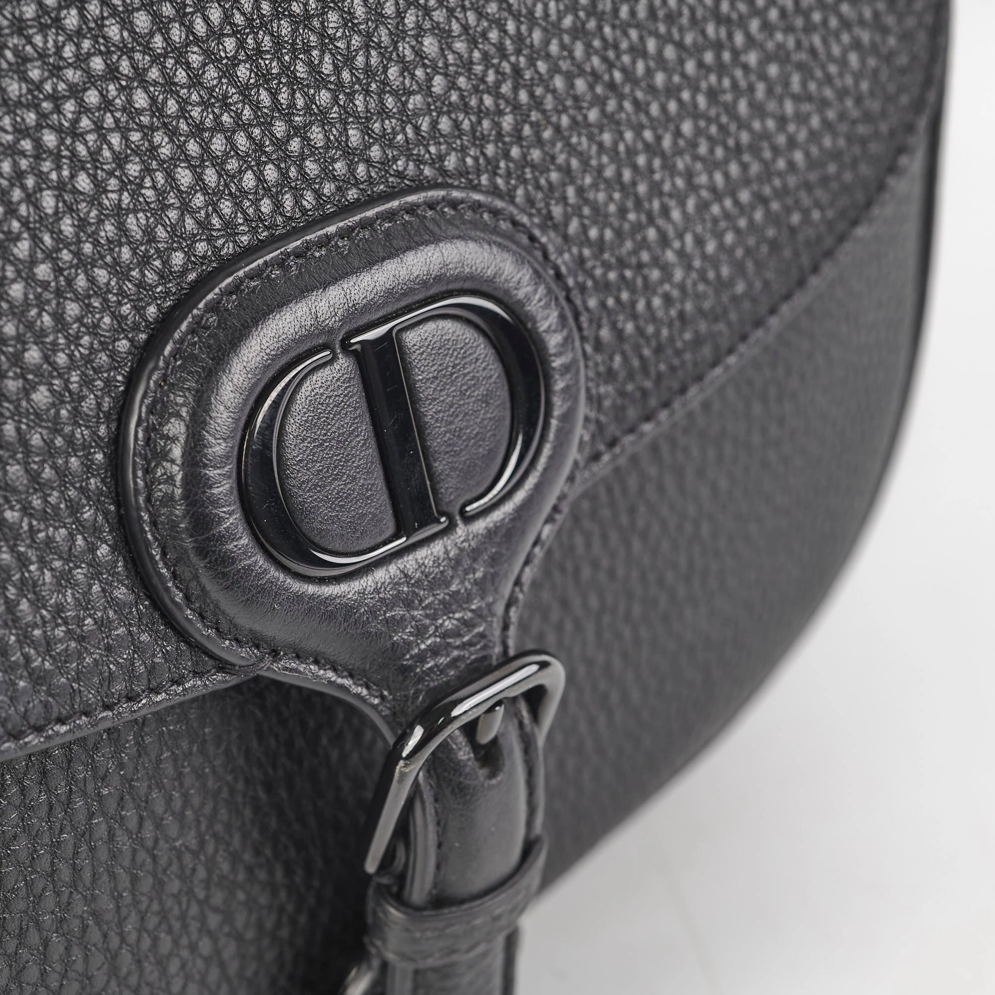 Christian Dior Grained Calfskin Medium Bobby Flap Black