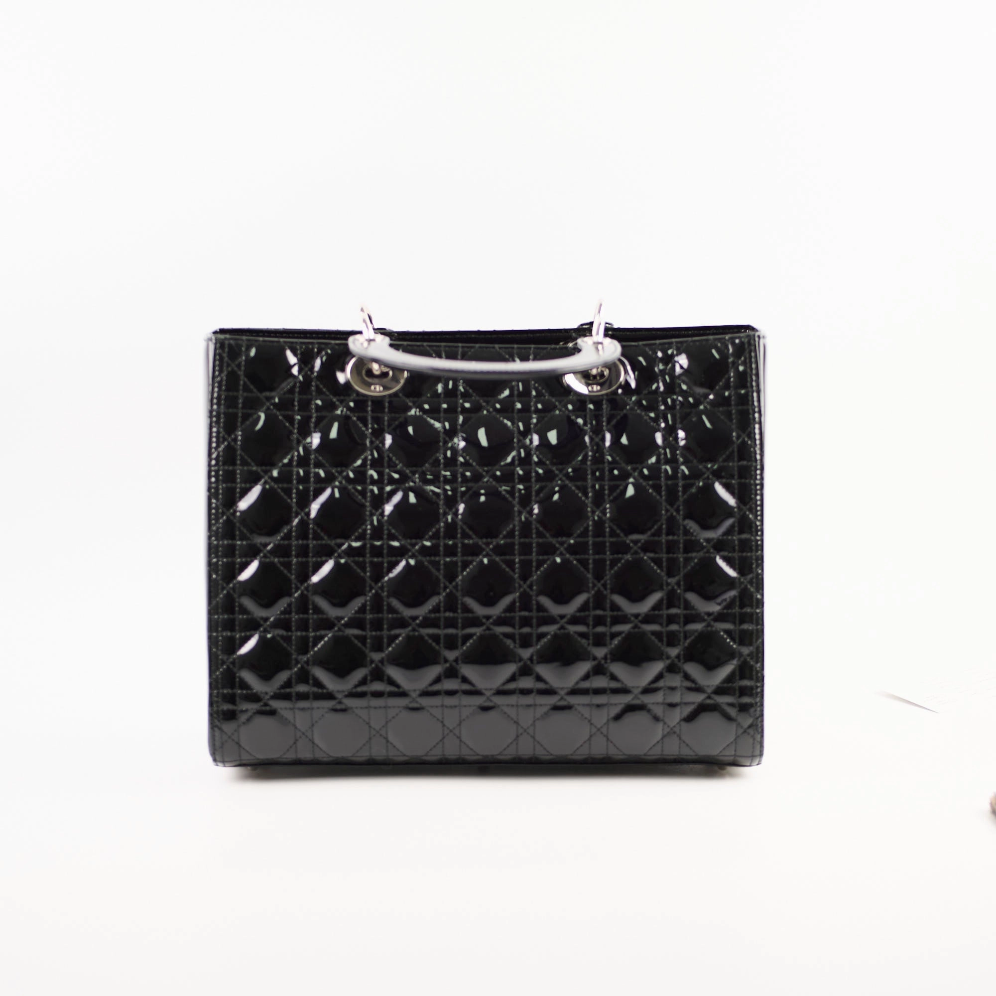 Christian Dior Large Lady Dior Black Patent